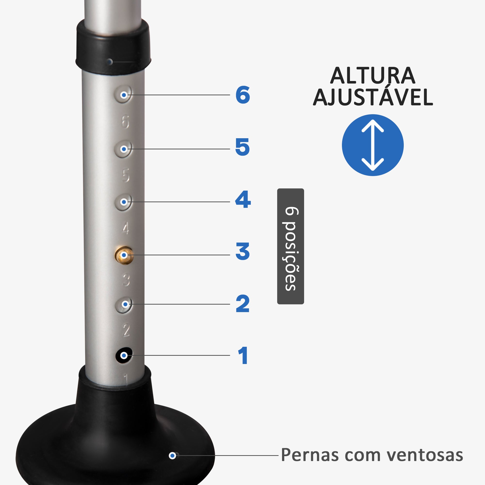 Banco para Duche em Liga de Alumínio – 54x52x82 cm – Branco
