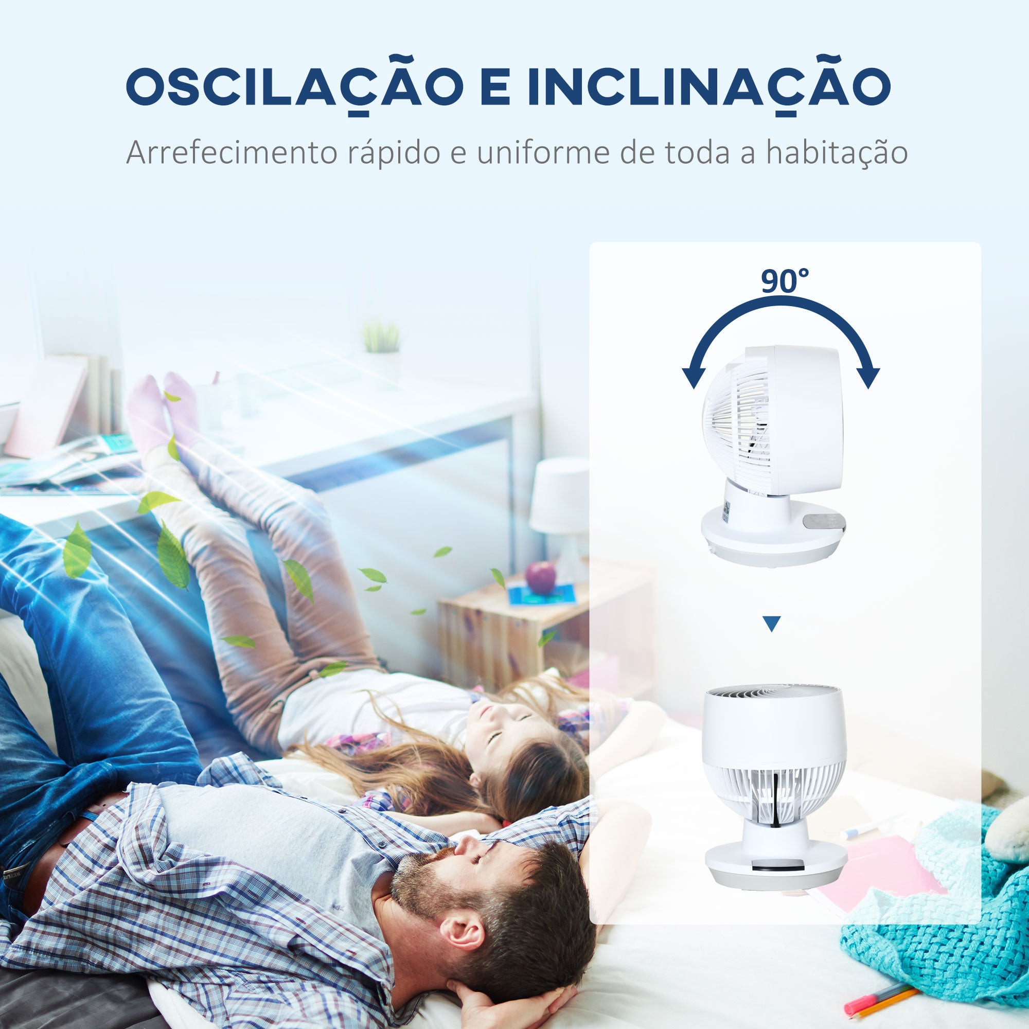 Ventoinha de Mesa Branca Ø20,2x28,2cm - Refresque-se com Estilo
