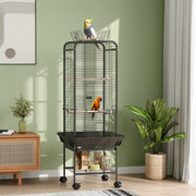 Gaiola para Pássaros – 62,5x62,5x146 cm – Cinza Escuro – Aço