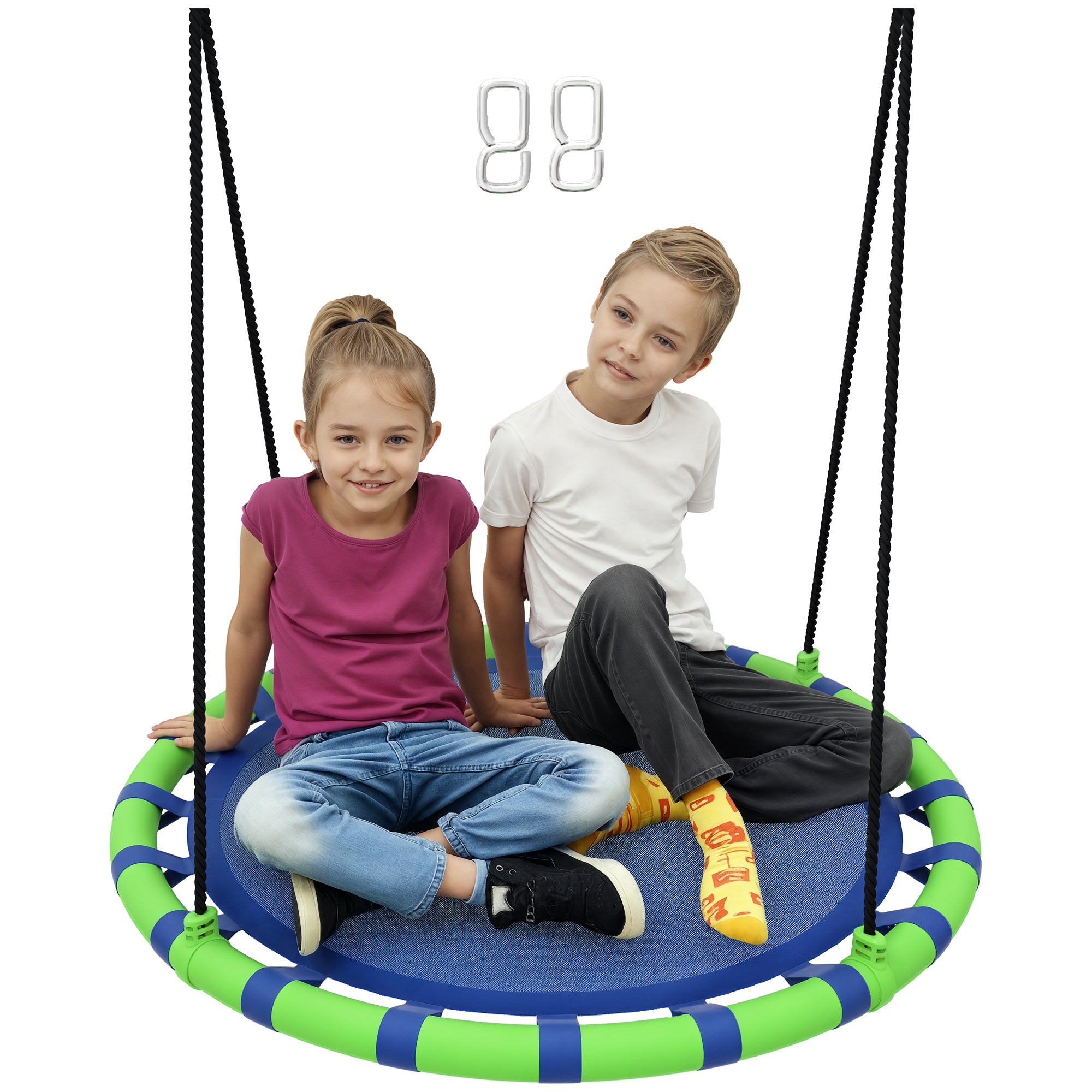 Baloiço de Jardim Infantil Redondo Ø100x180 cm Azul