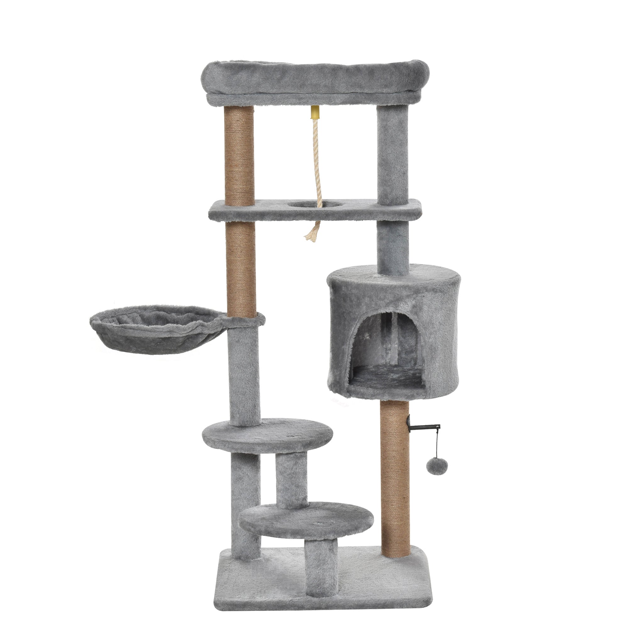 Arranhador para Gatos Altura 120 cm Cinzento