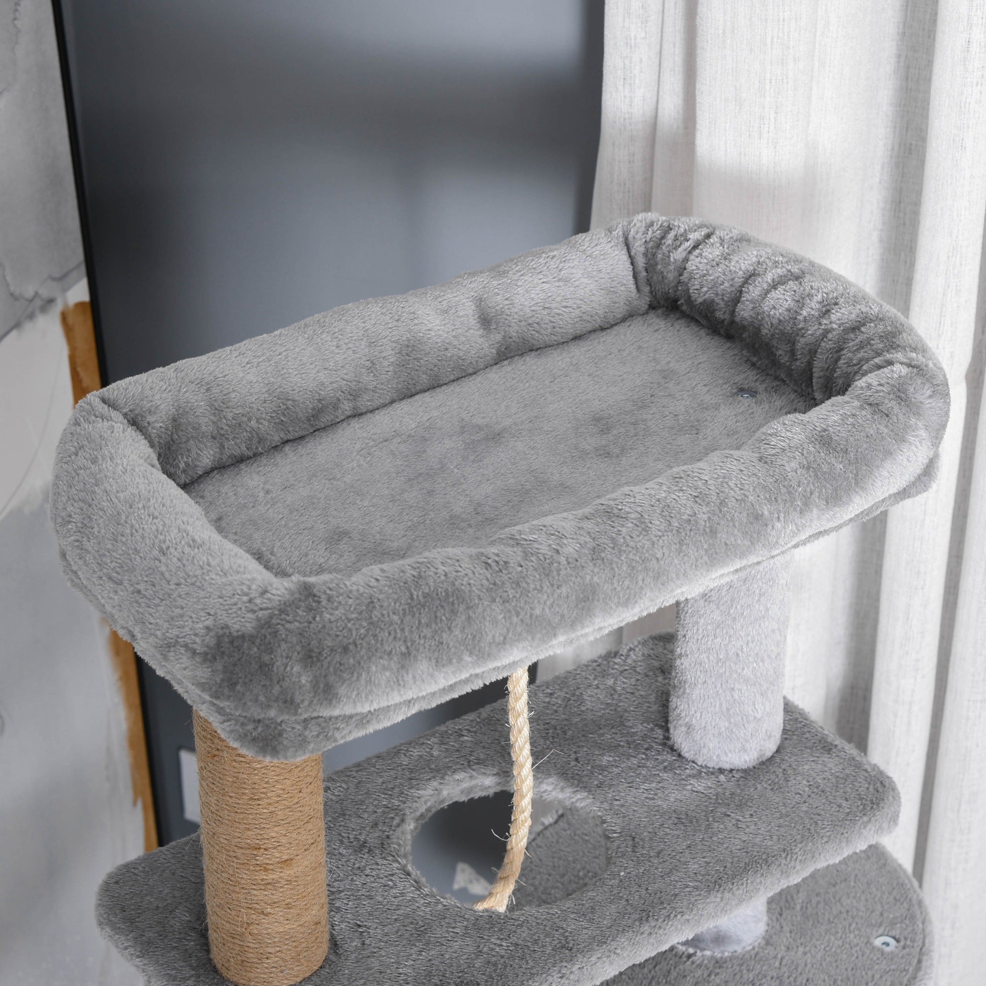 Arranhador para Gatos Altura 120 cm Cinzento