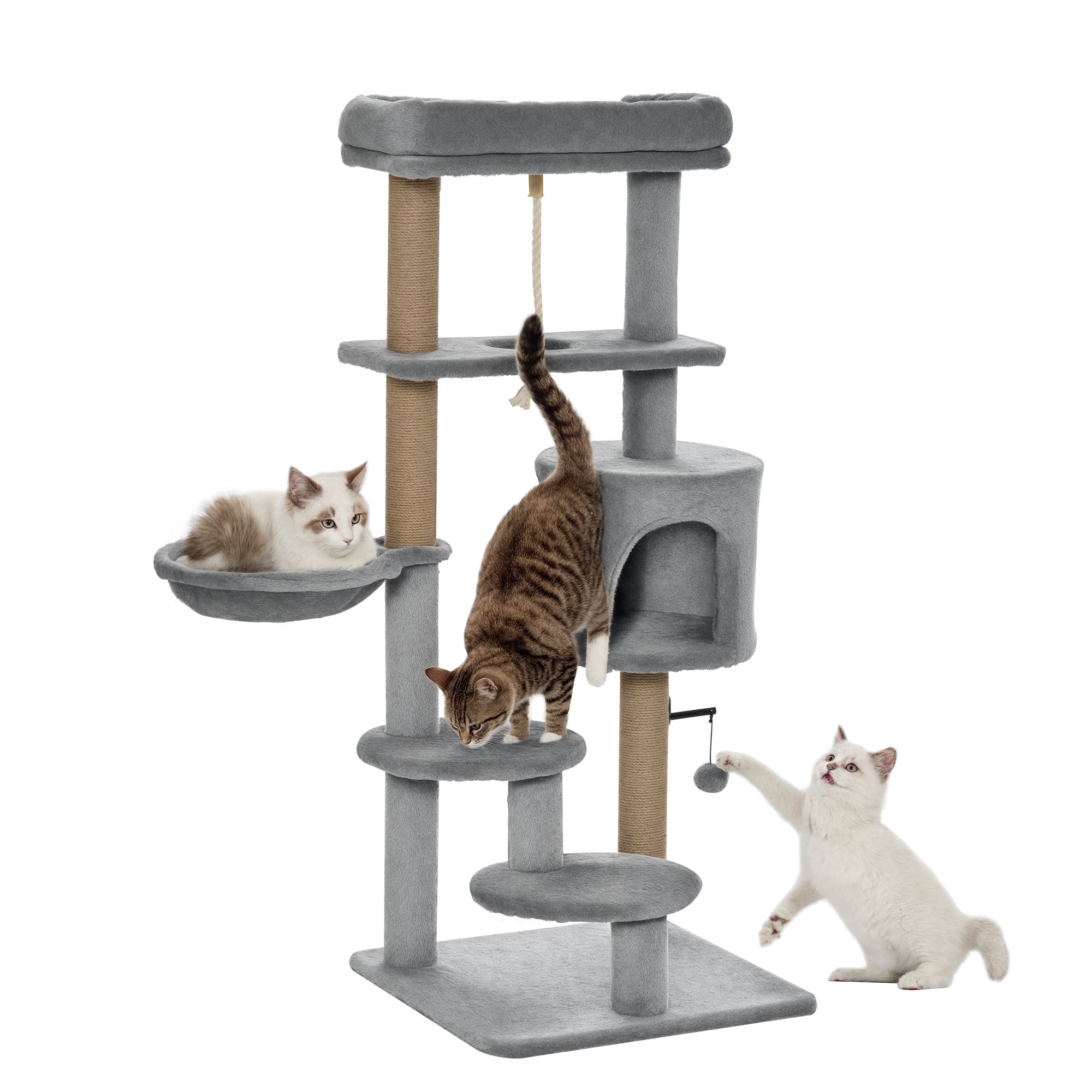 Arranhador para Gatos Altura 120 cm Cinzento