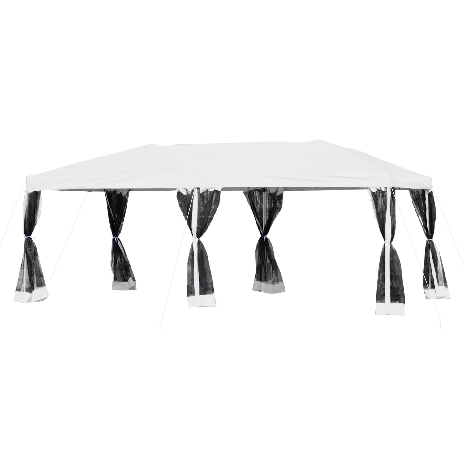 Tenda Dobrável para Jardim 591x297x255 cm - Cor Branco