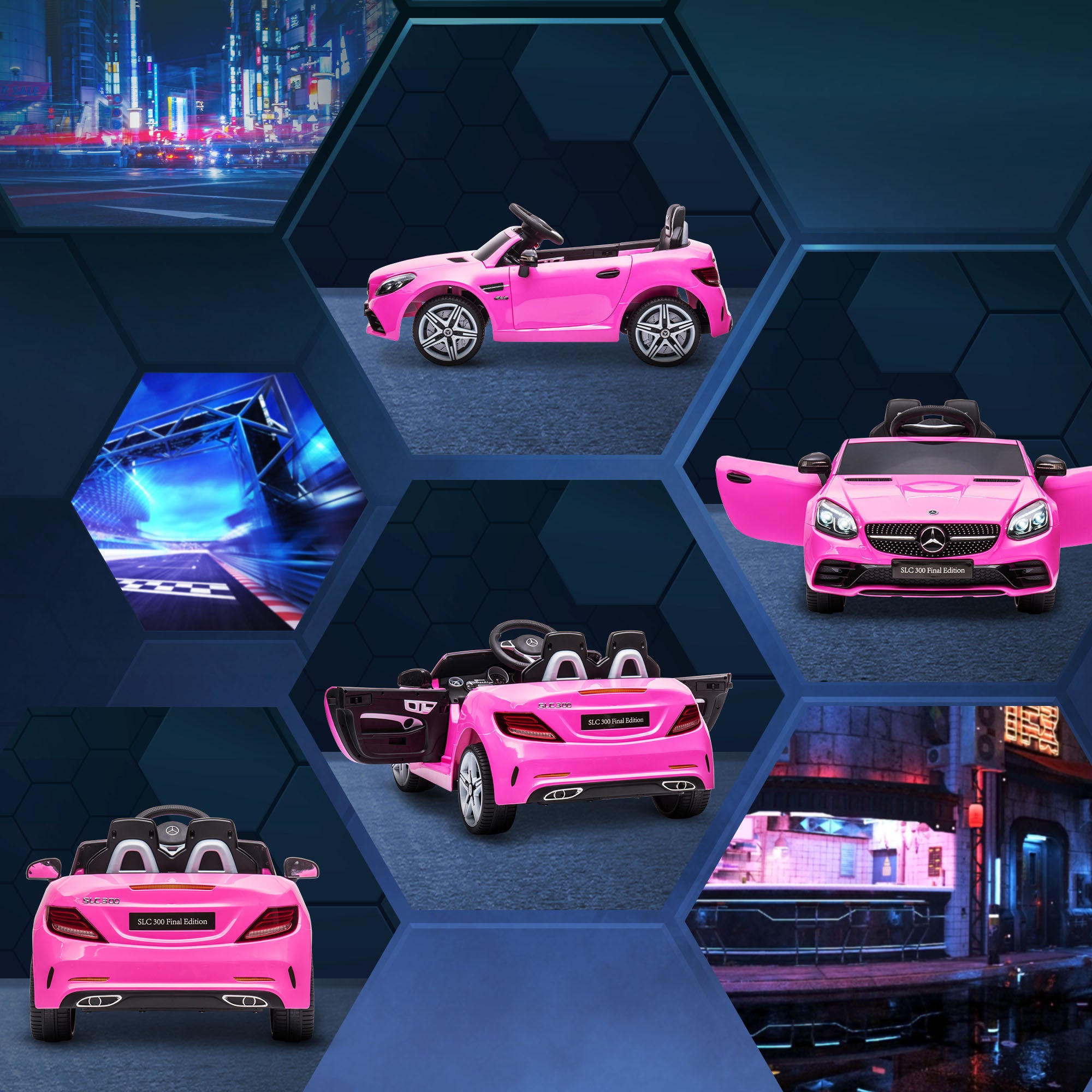 Carro Elétrico para Crianças 107x62,5x44cm Rosa