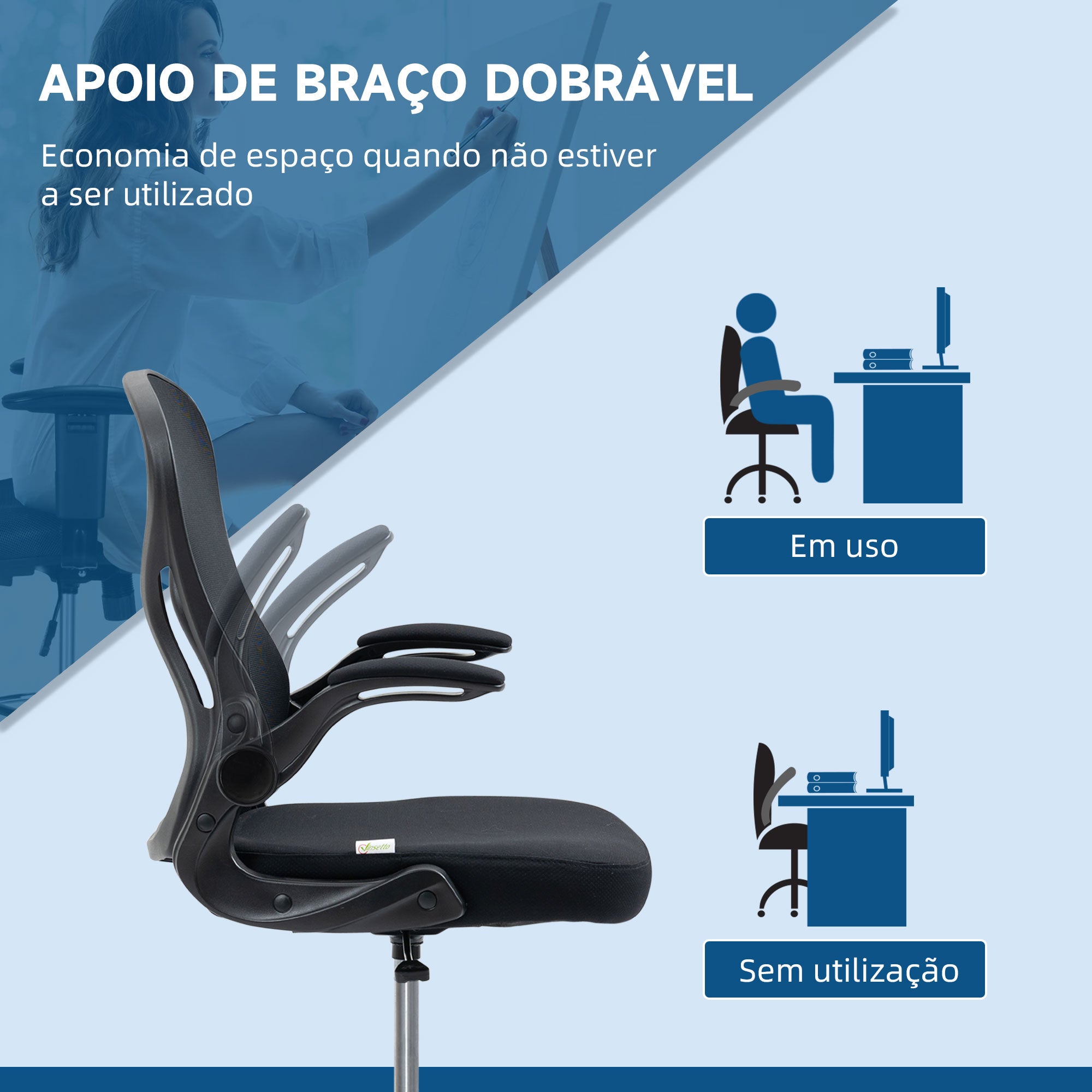 Cadeira de Escritório Conforto Máximo Preto 59x65x122 cm
