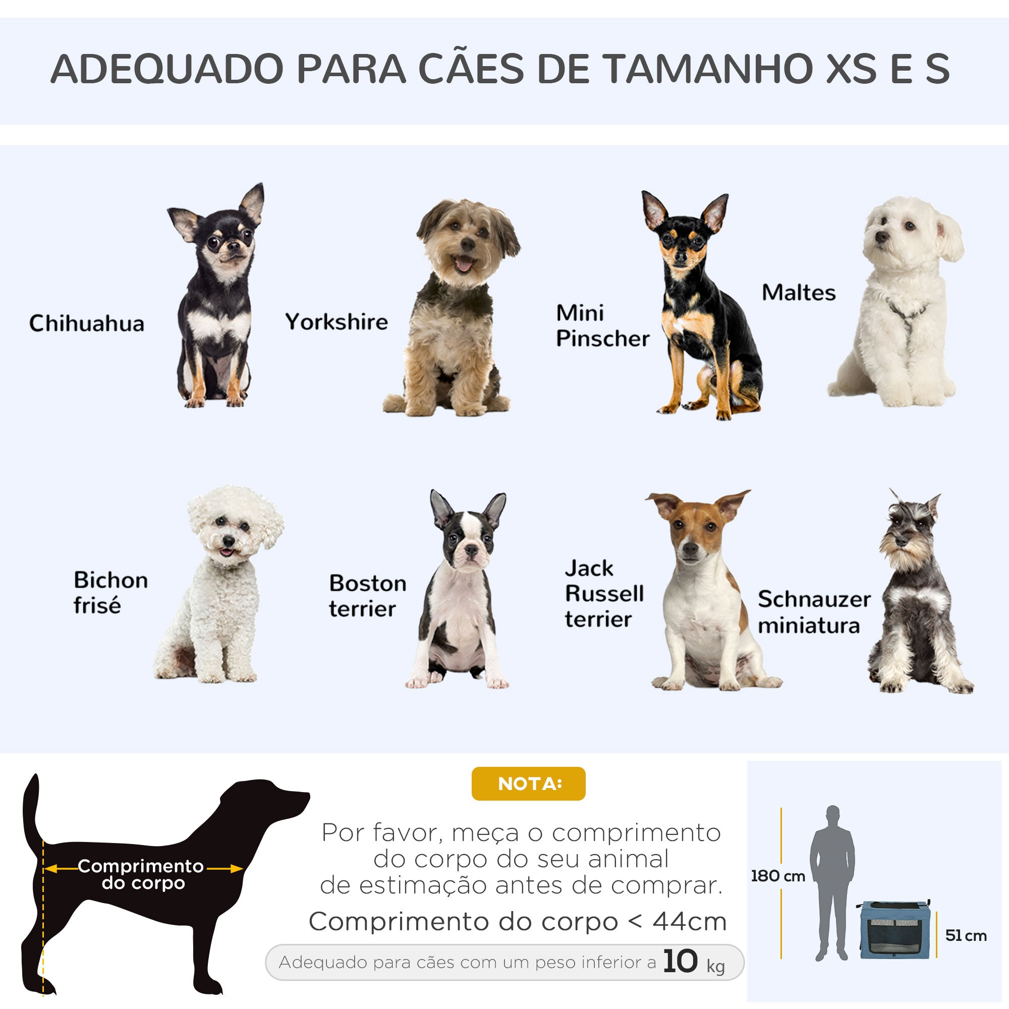 Transportadora para Animais de Estimação Dobrável Azul 69x51x51cm