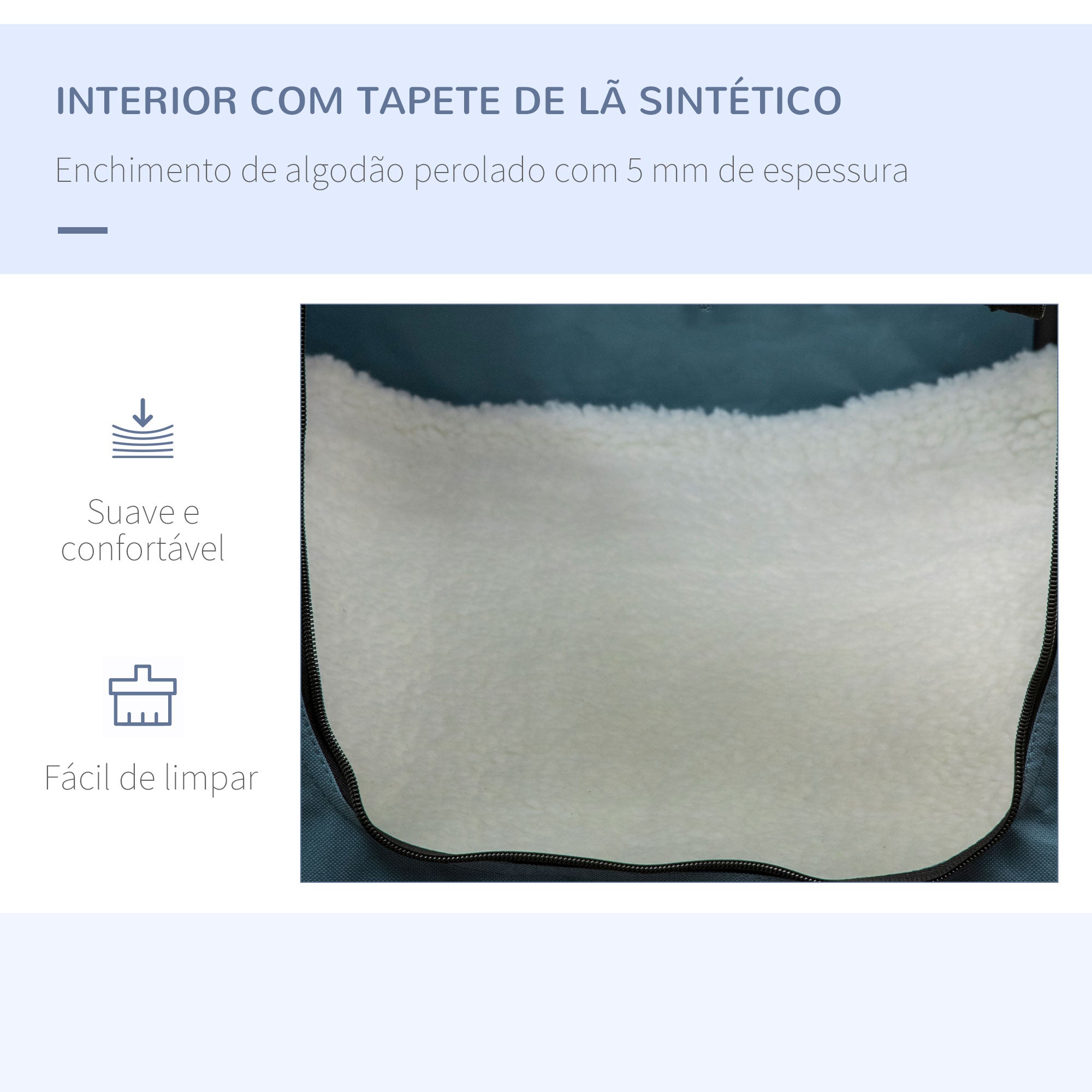 Transportadora para Animais de Estimação Dobrável Azul 69x51x51cm
