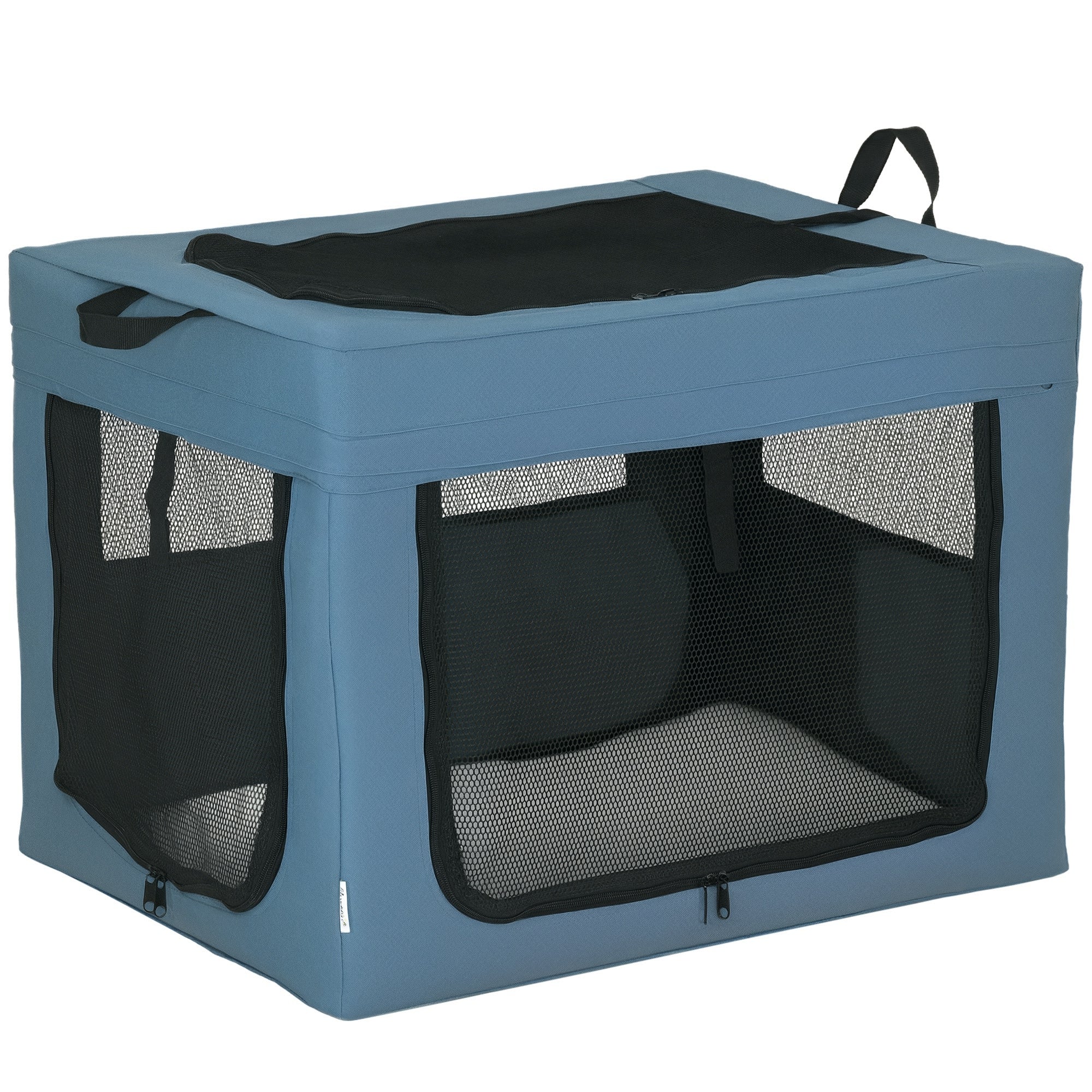 Transportadora para Animais de Estimação Dobrável Azul 69x51x51cm