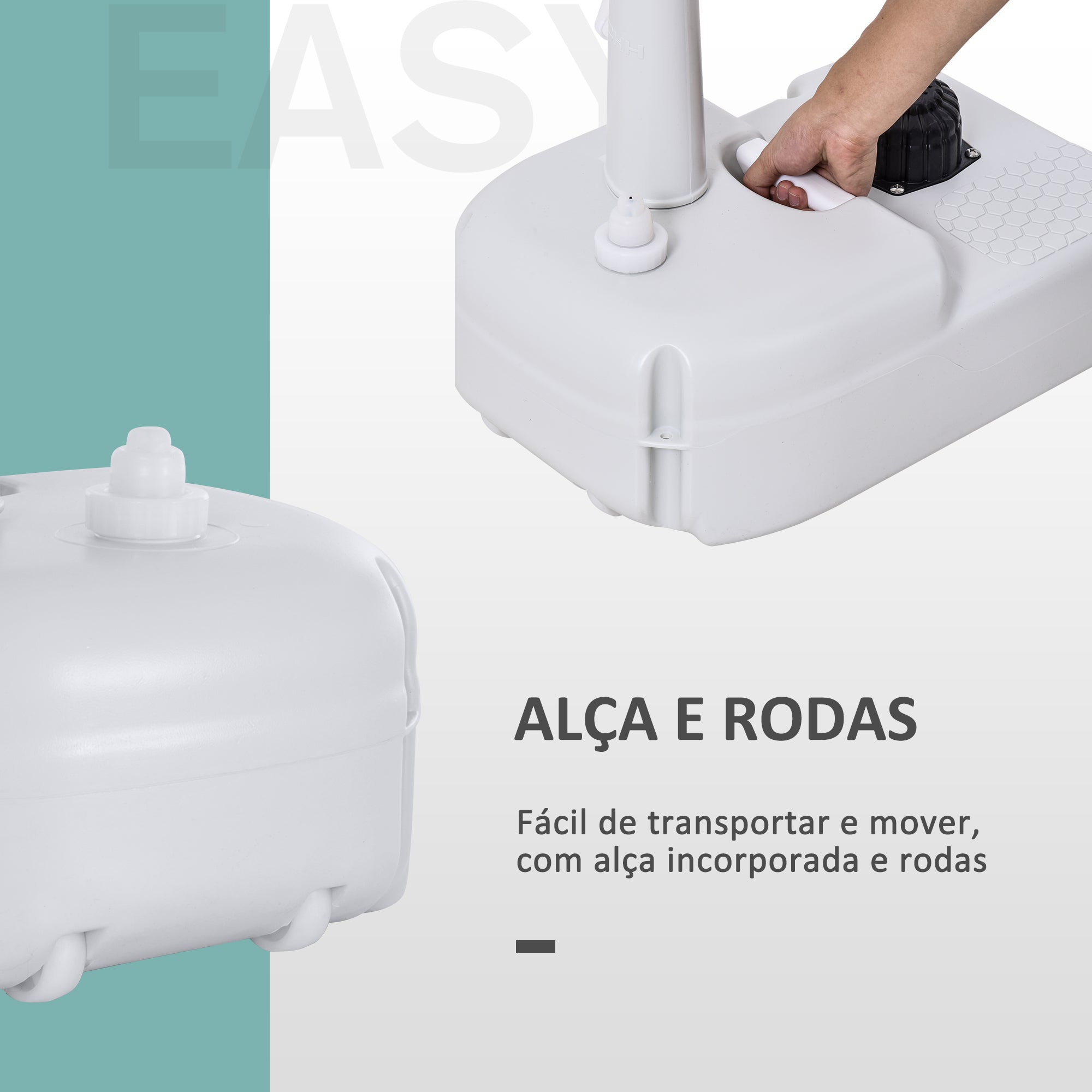 Lavatório Portátil para Atividades ao Ar Livre 51x33,5x103 cm - Cinza Claro