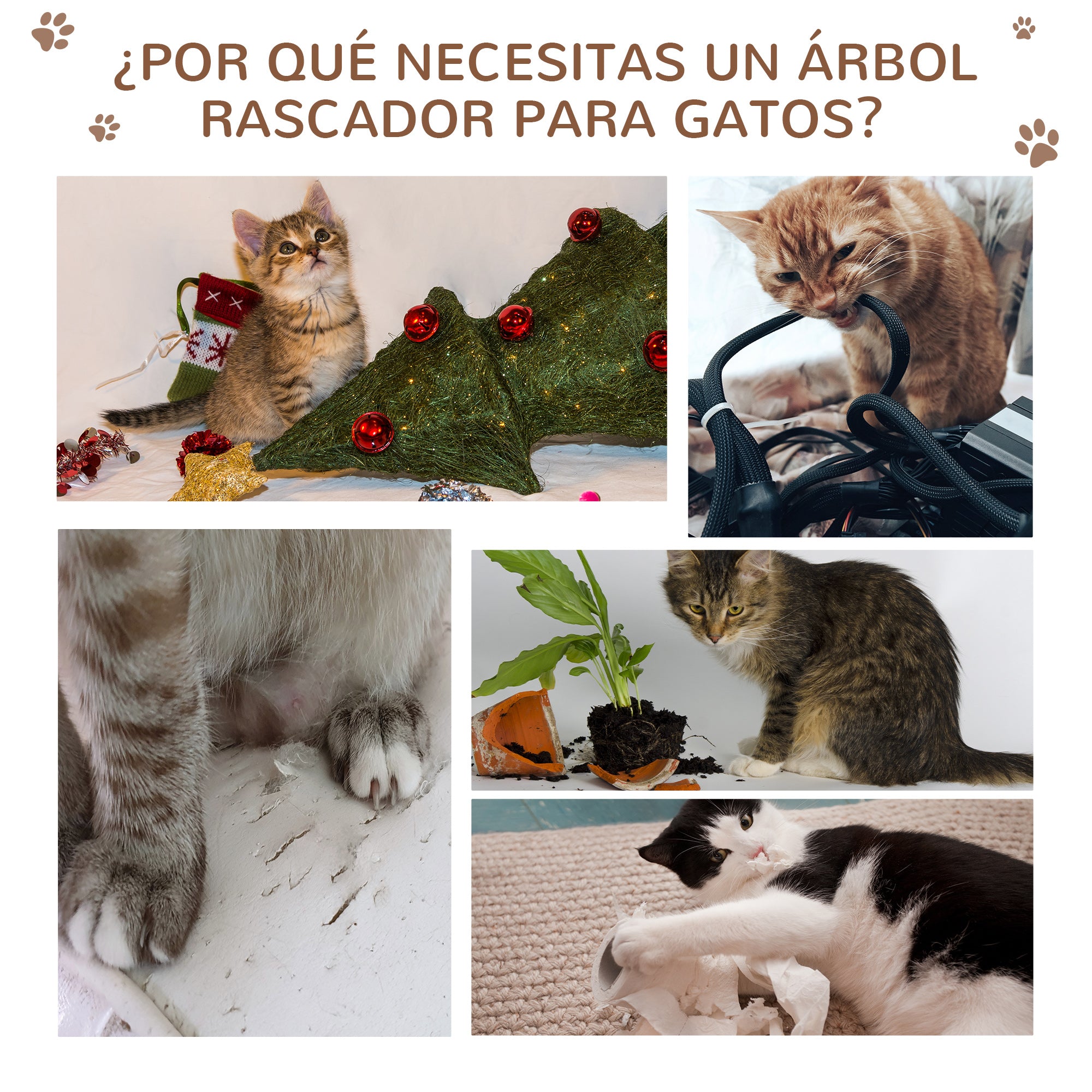 Arranhador para Gatos Chão ao Teto 43x27x228-260 cm Marrom Escuro