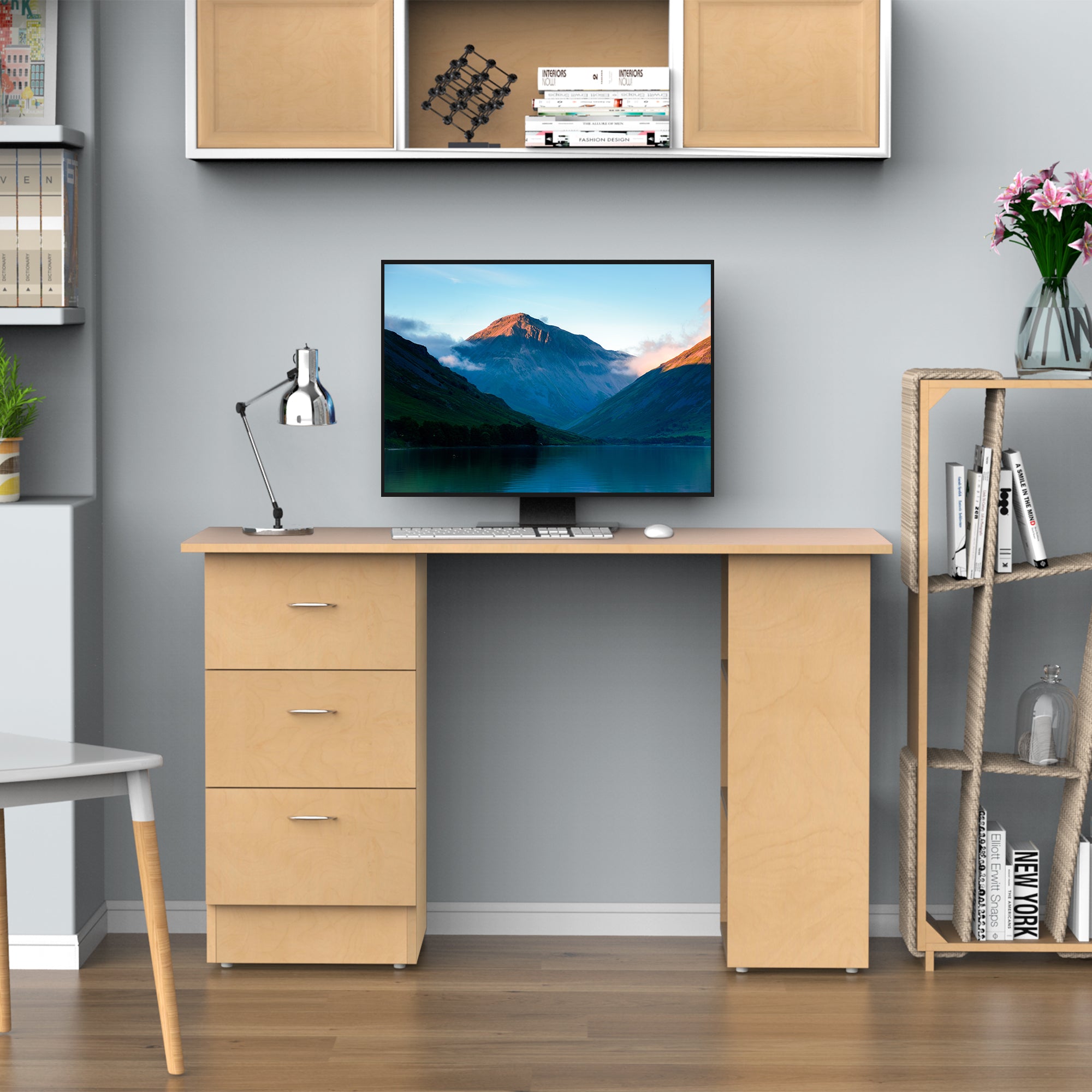 Mesa de Computador 120x49x72cm - Cor Madeira Natural