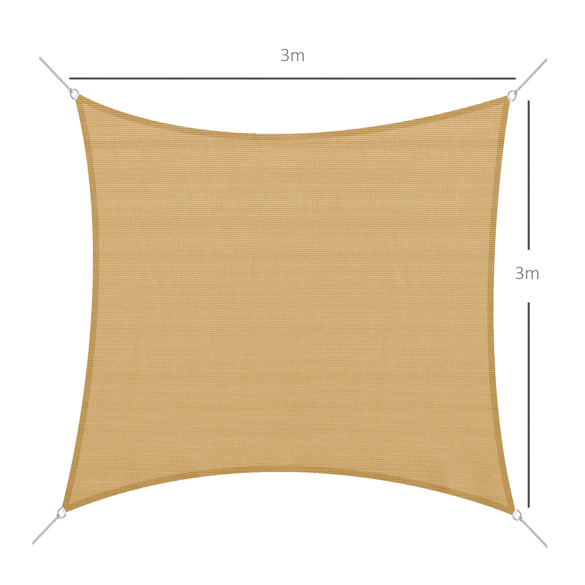 Vela de Sombra Quadrada 300x300 cm - Cor de Areia