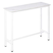 Mesa Alta de Bar Marmorizada 120x40x100cm Branco
