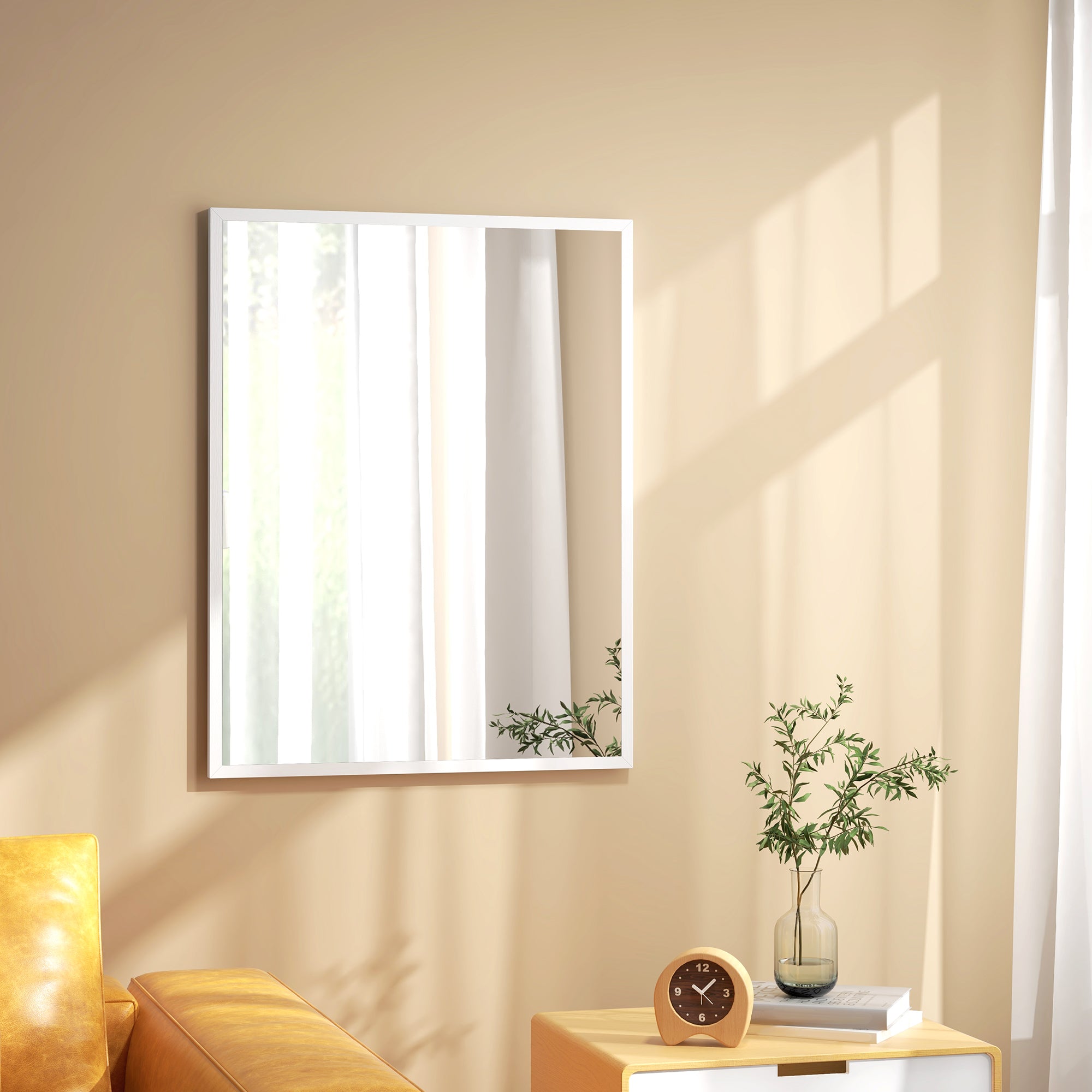 Espelho de Parede Decorativo 70x90 cm Branco