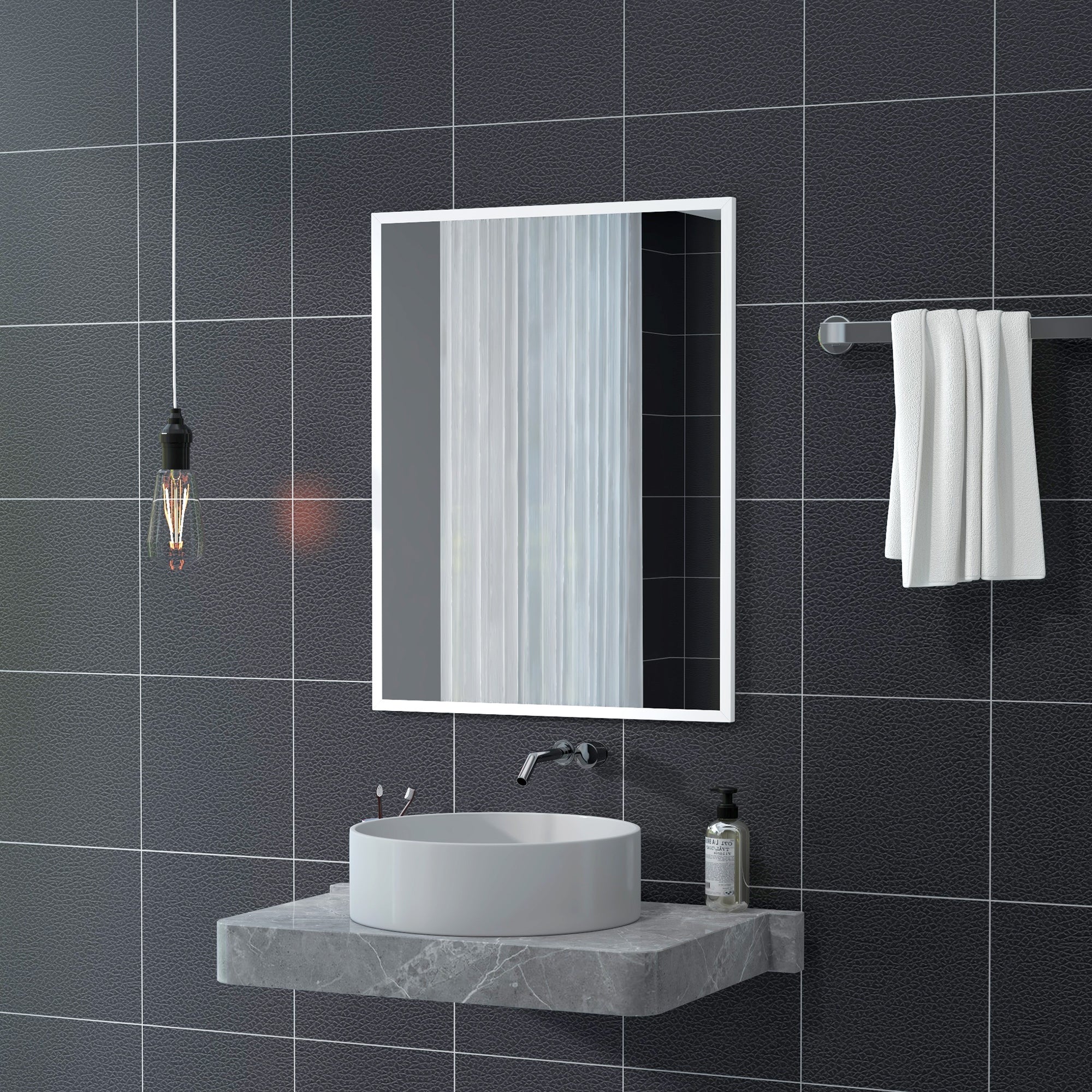 Espelho de Parede Decorativo 70x90 cm Branco