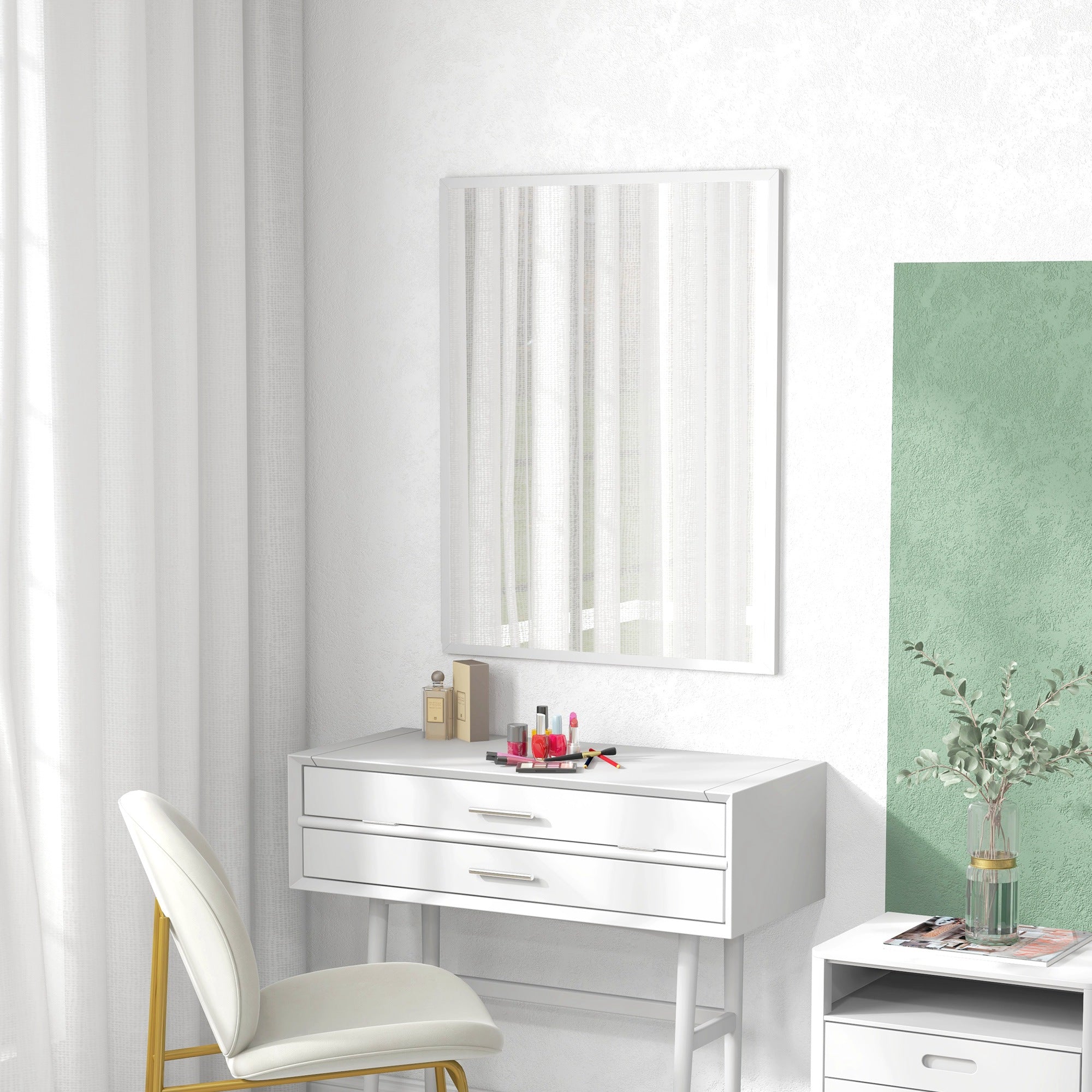 Espelho de Parede Decorativo 70x90 cm Branco