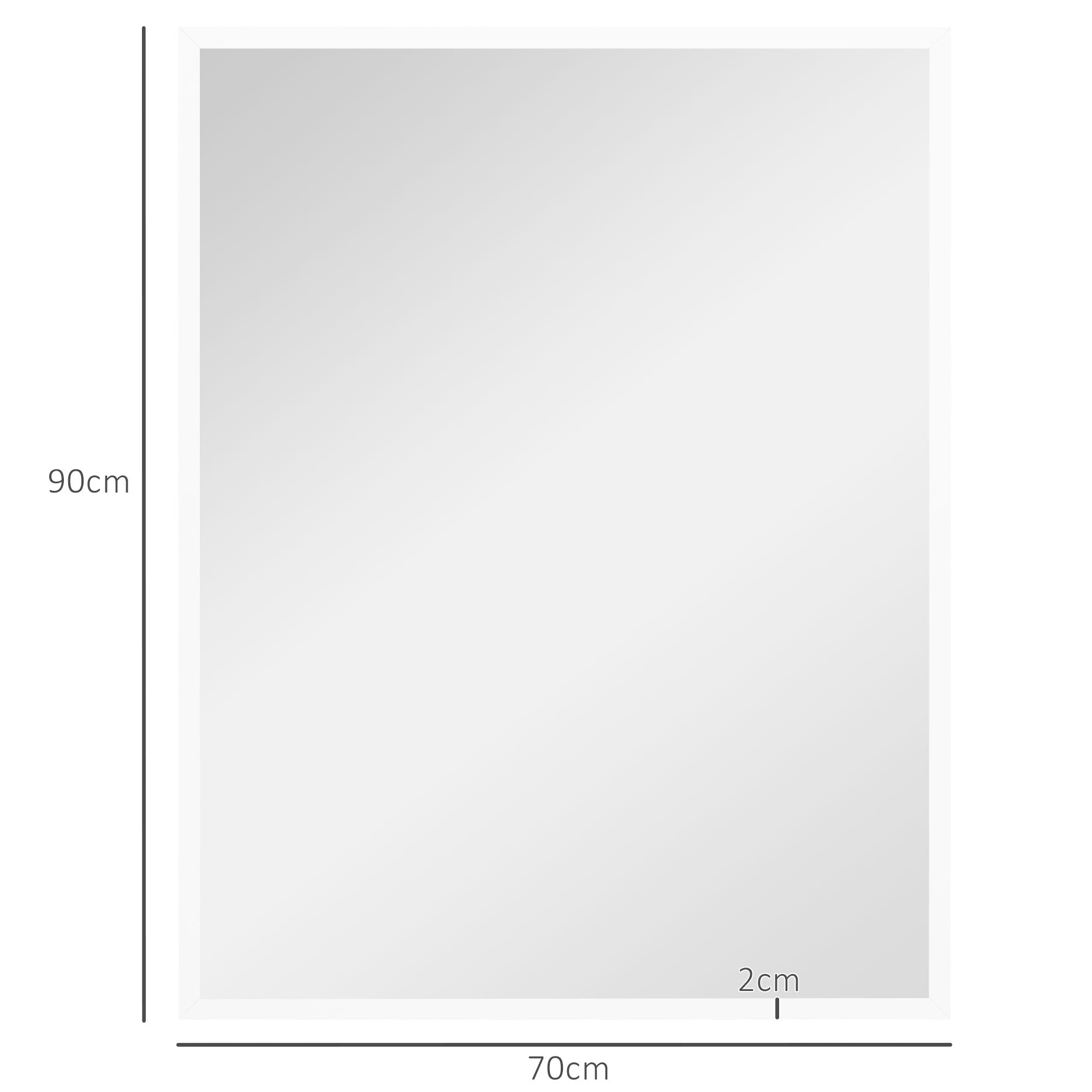 Espelho de Parede Decorativo 70x90 cm Branco