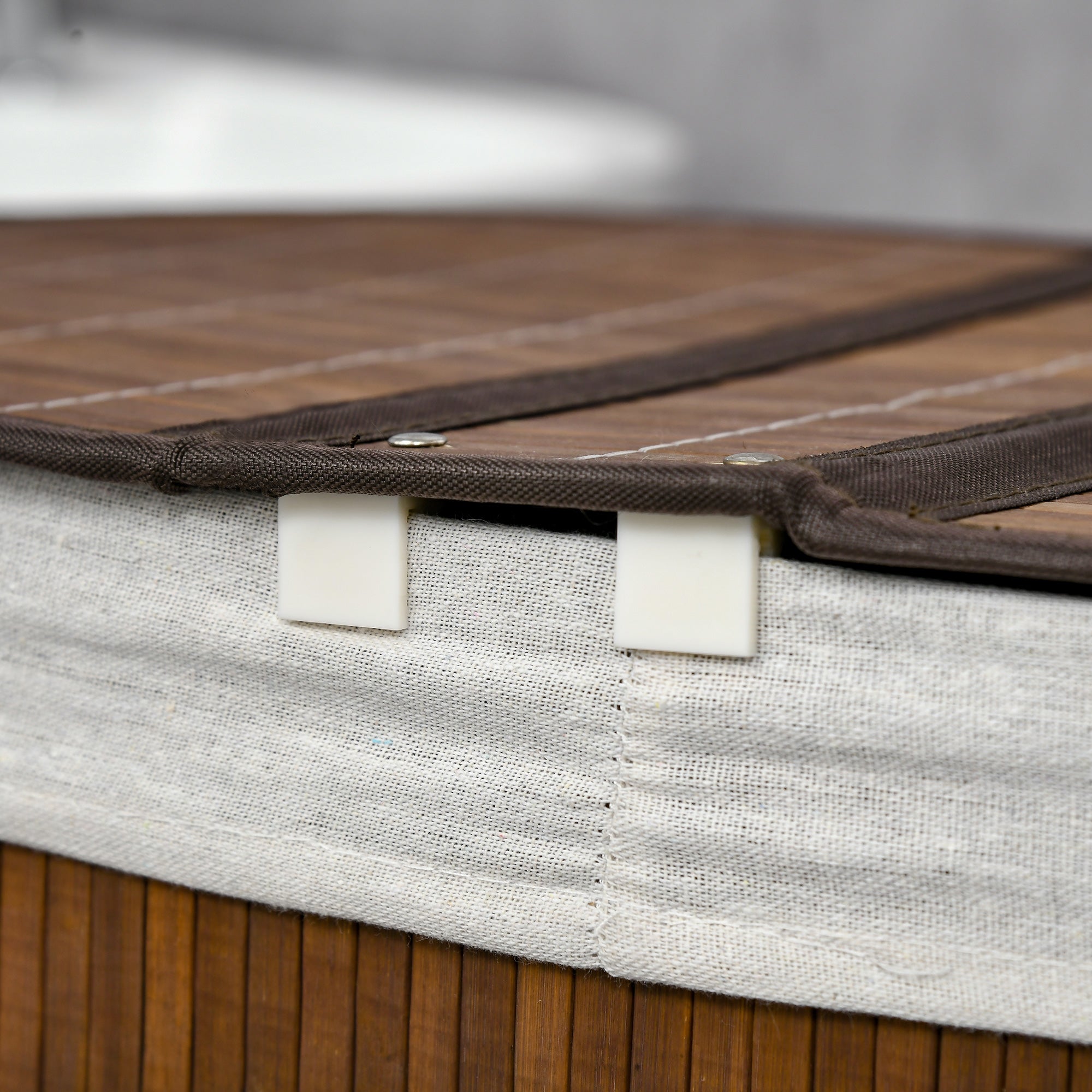 Cesto de Roupa de Bambu – 62,5x37x60,5cm – Marrom