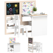 Mesa e Cadeira Infantil 81,5x111,5x102,4 cm - Cor Branco