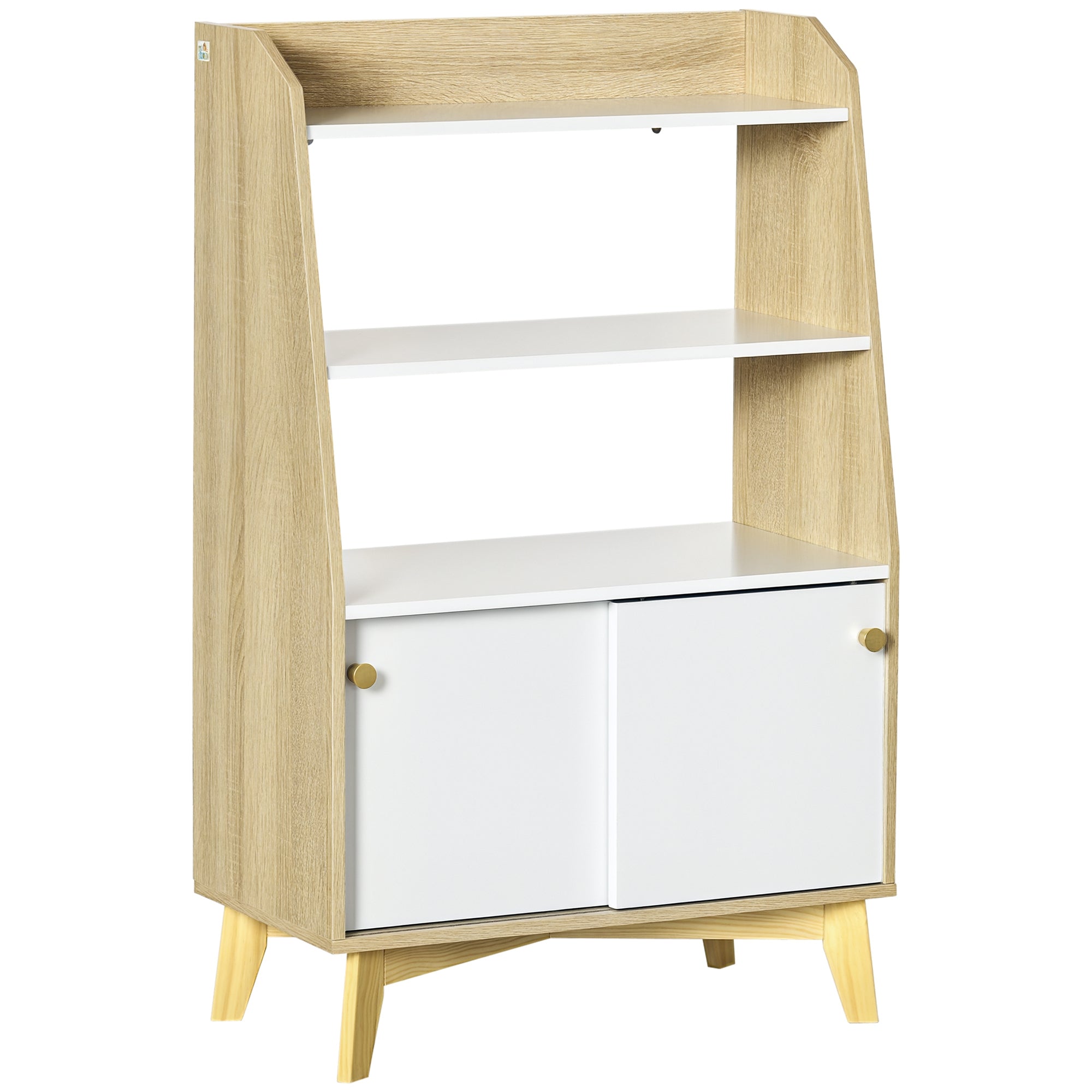 Armário de Sala de Estar 58x30x93cm Branco e Madeira