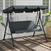 Baloiço de Jardim 3 Lugares Cinza 172x110x153 cm