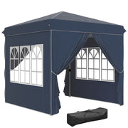 Tenda Pop-Up 248x248x270 cm Azul Escuro Anti-UV Altura Ajustável