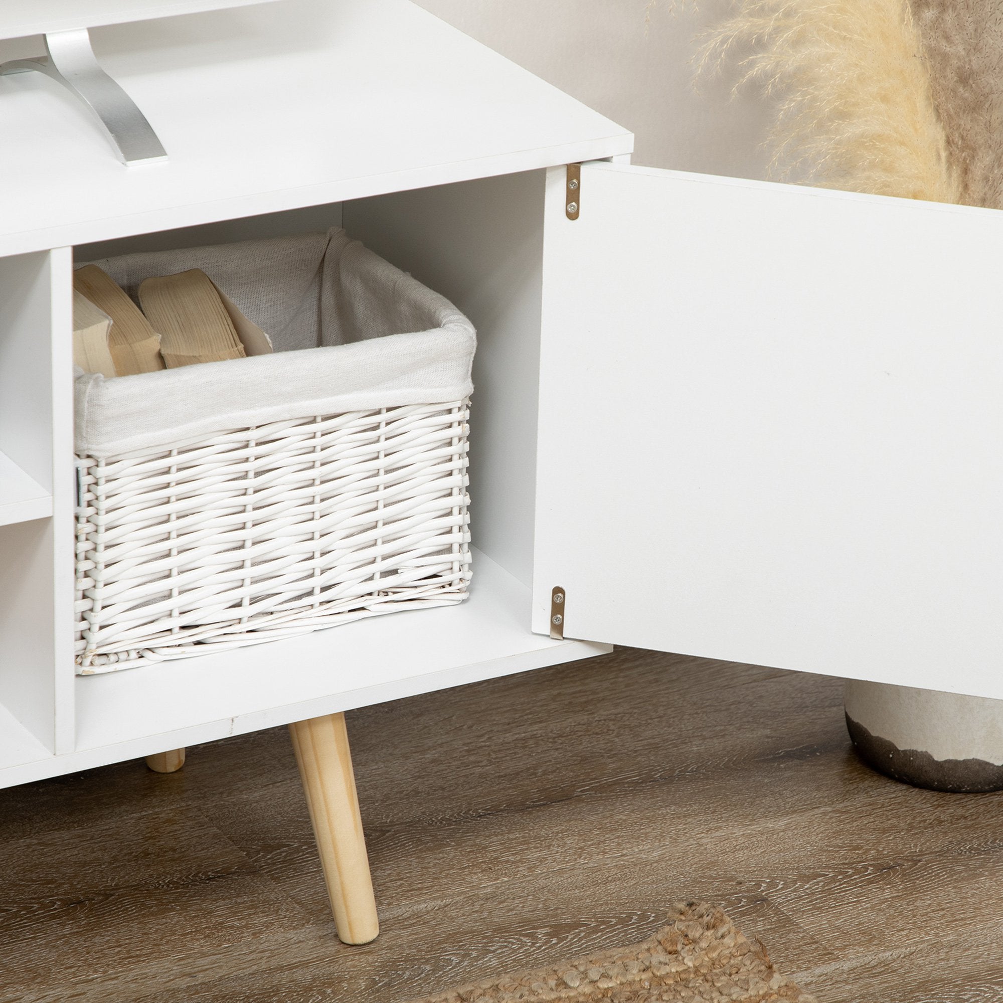 Móvel de TV para TVs de até 55 Polegadas - Branco - 120x34x50 cm