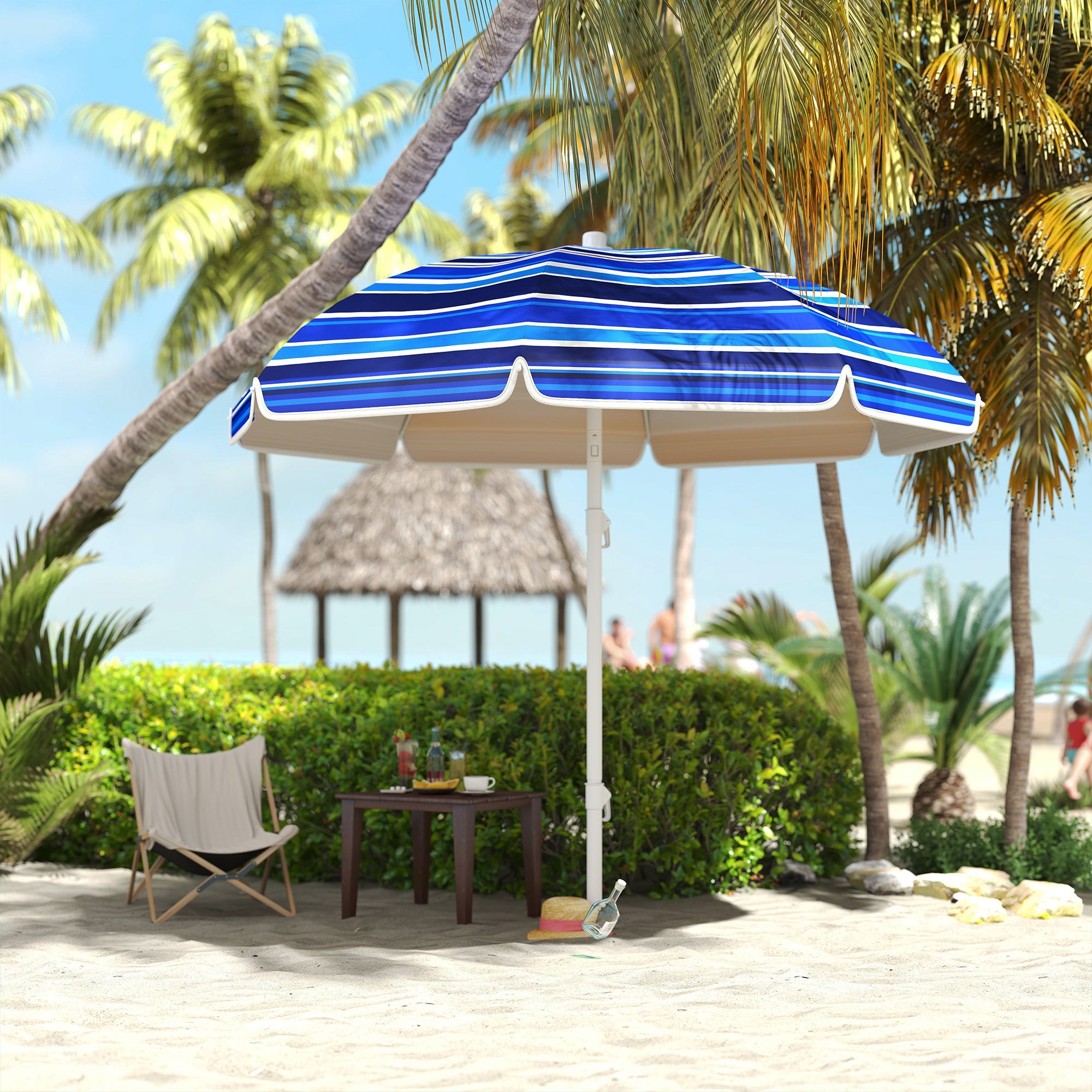 Chapéu de Sol Grande Multicor Ø180x196 cm Proteção UV50+ Dobrável