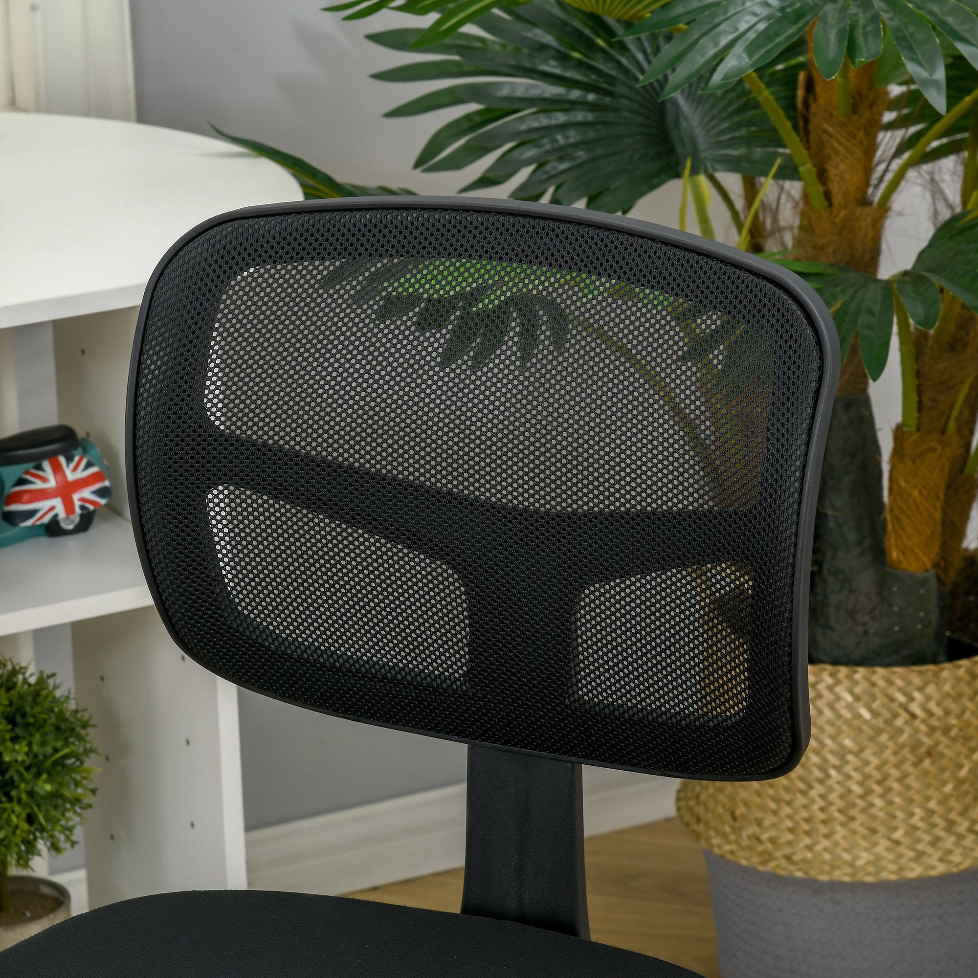Cadeira de Escritório Ergonômica de Malha Preto 43x48x89,5 cm