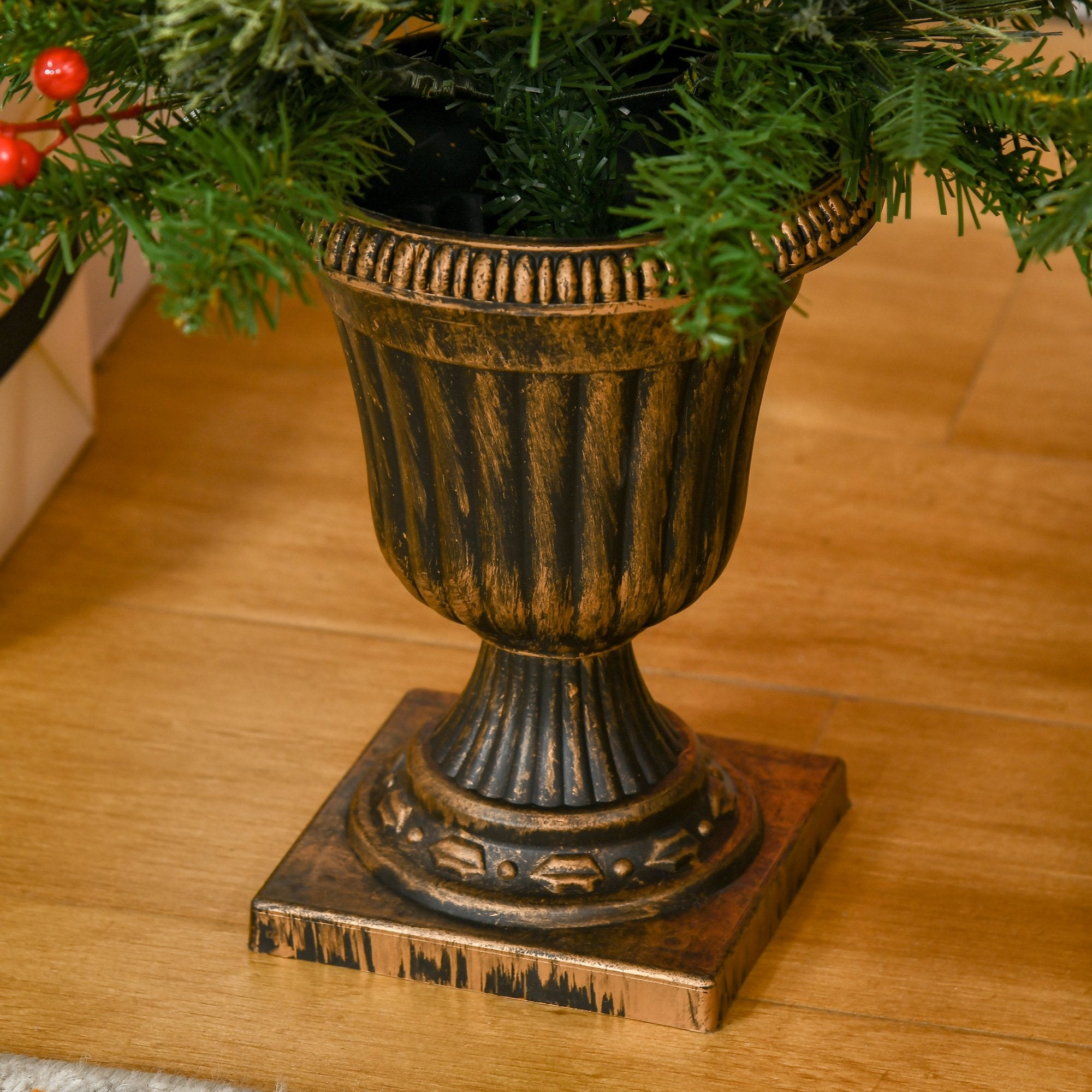 Conjunto de 2 Árvores de Natal Artificial – 90cm – Verde – PE, PVC, Aço, PP