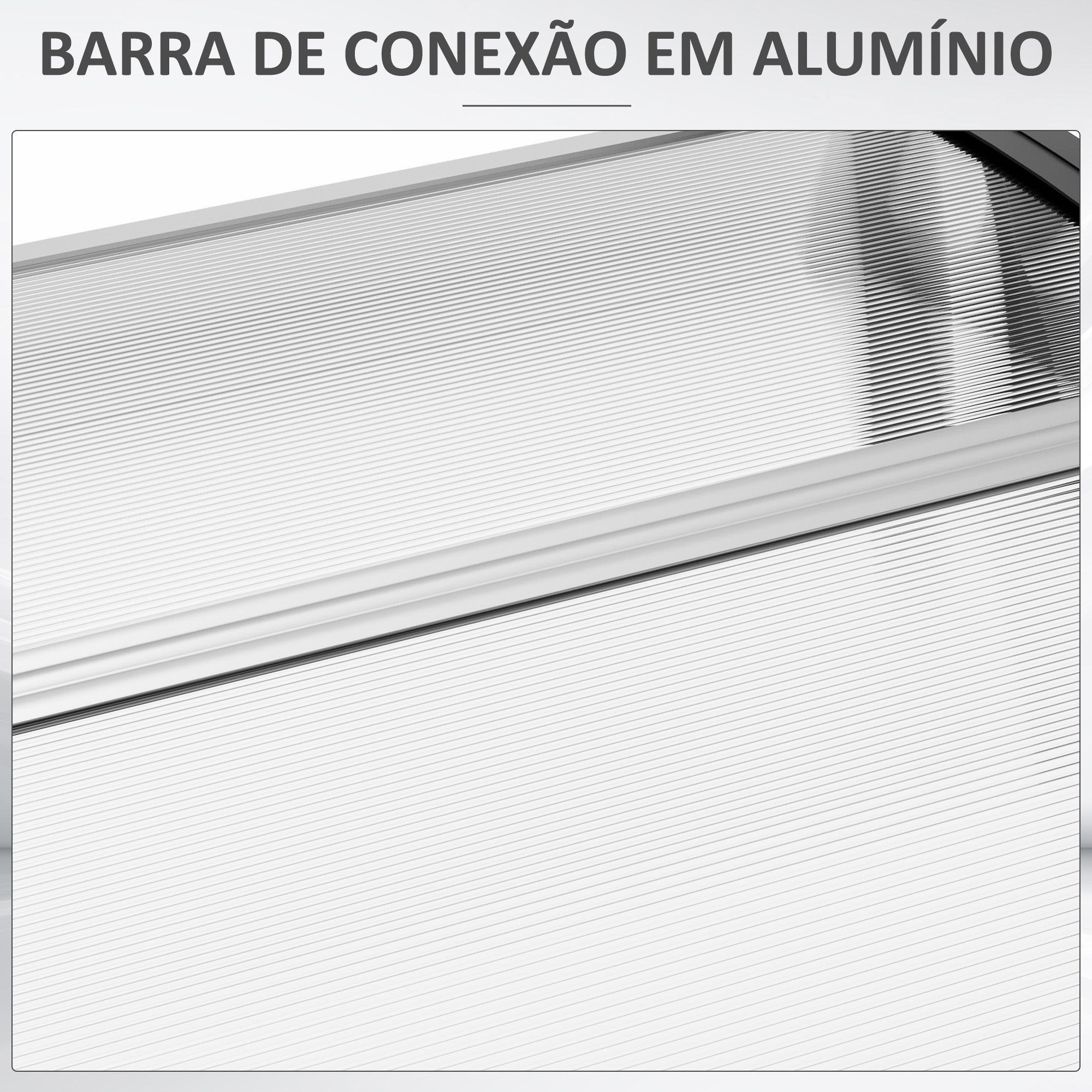 Marquise de Proteção 122x89 cm Transparente e Preto