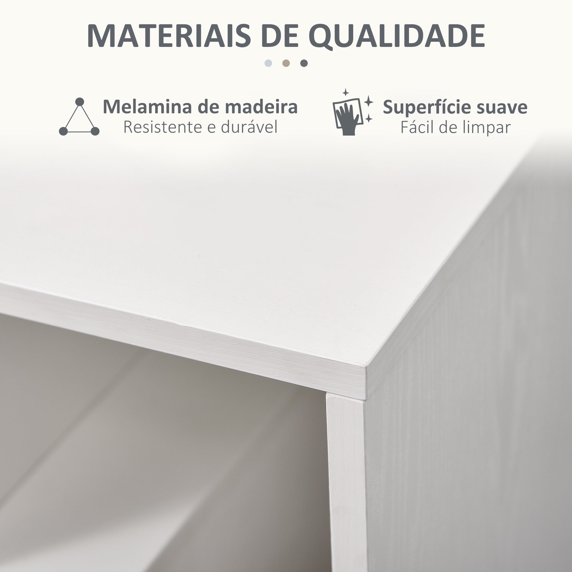Mesa de Centro 3 Níveis 45x40x55cm - Branco