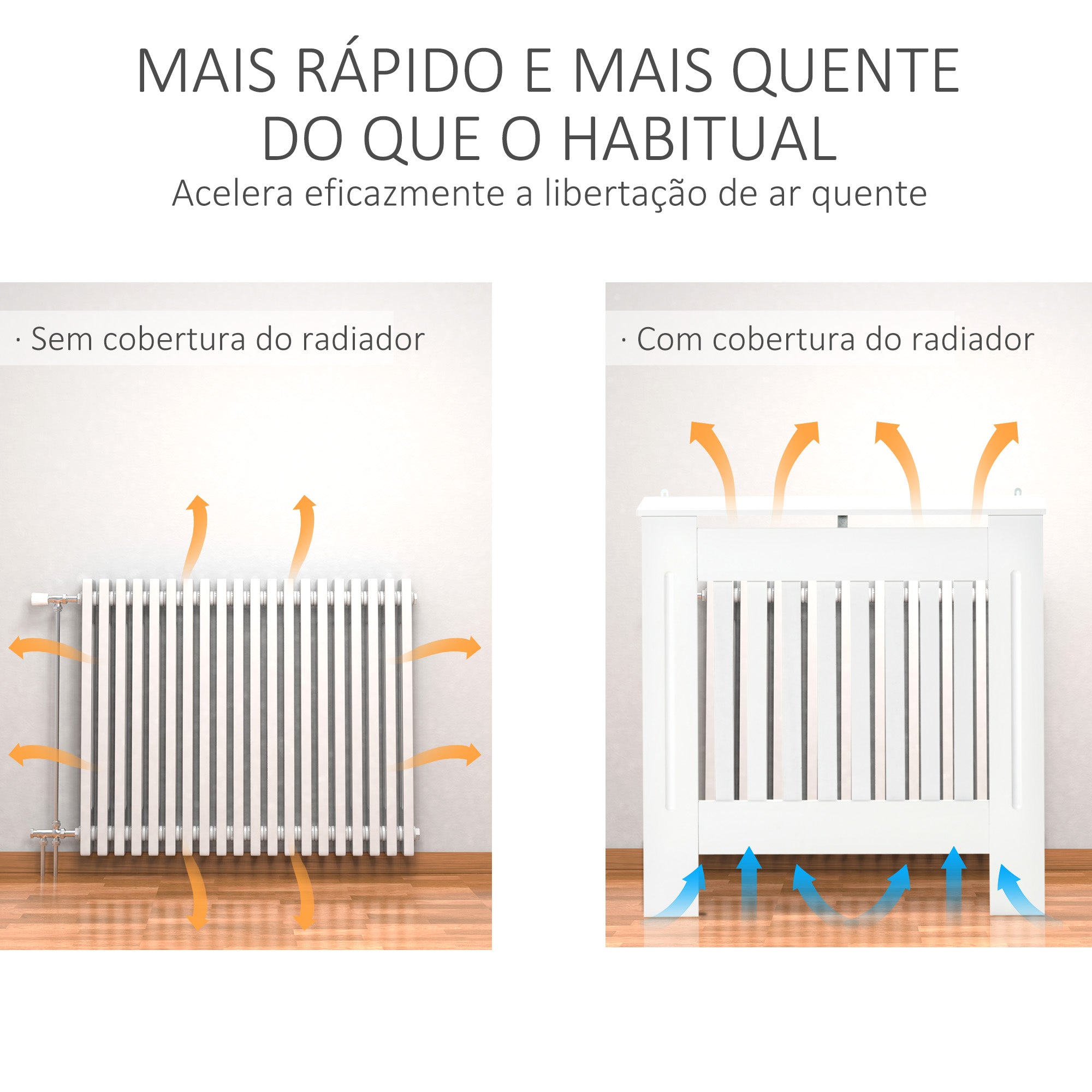 Cobertura para Radiador – 78x19x81 cm – Branca – MDF