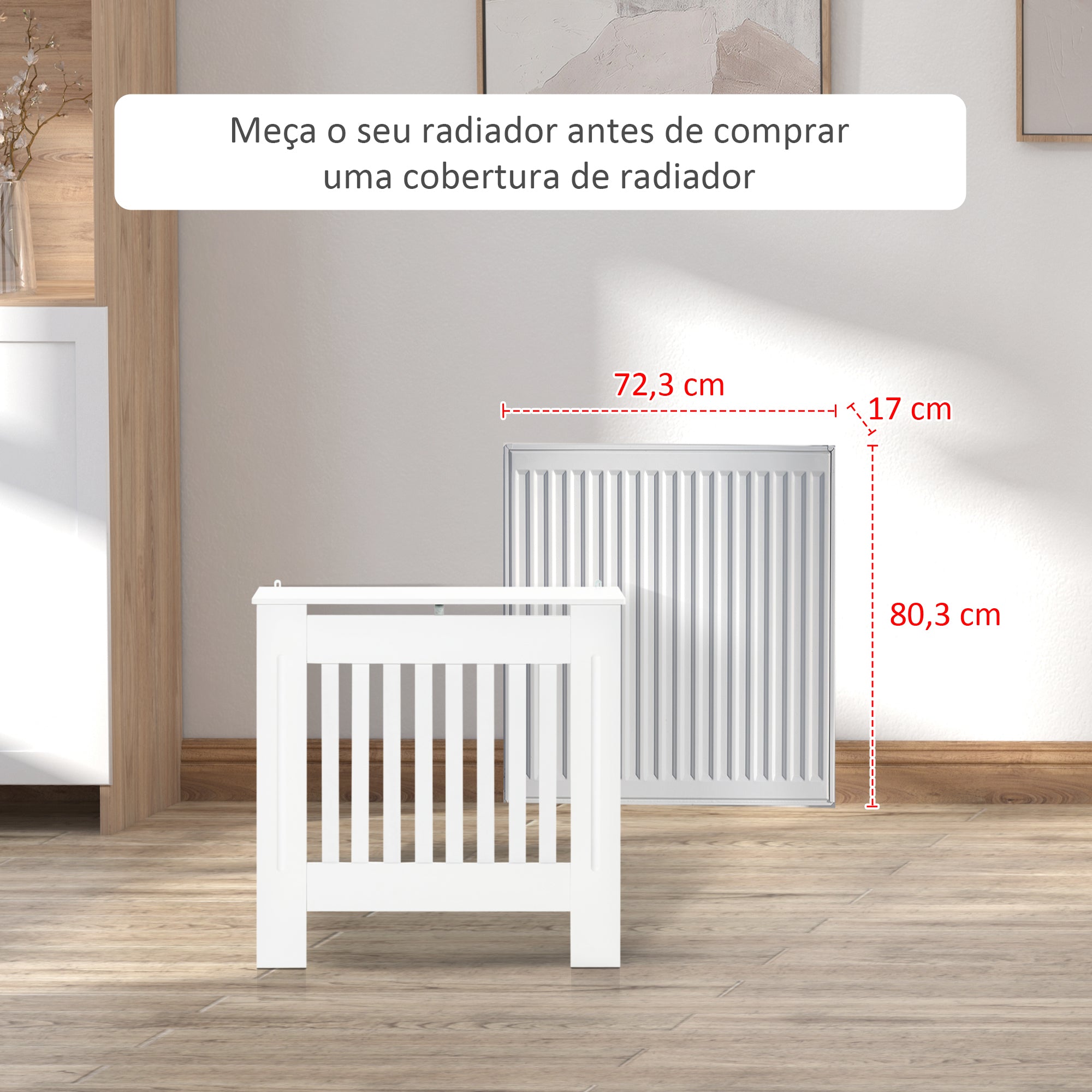 Cobertura para Radiador – 78x19x81 cm – Branca – MDF