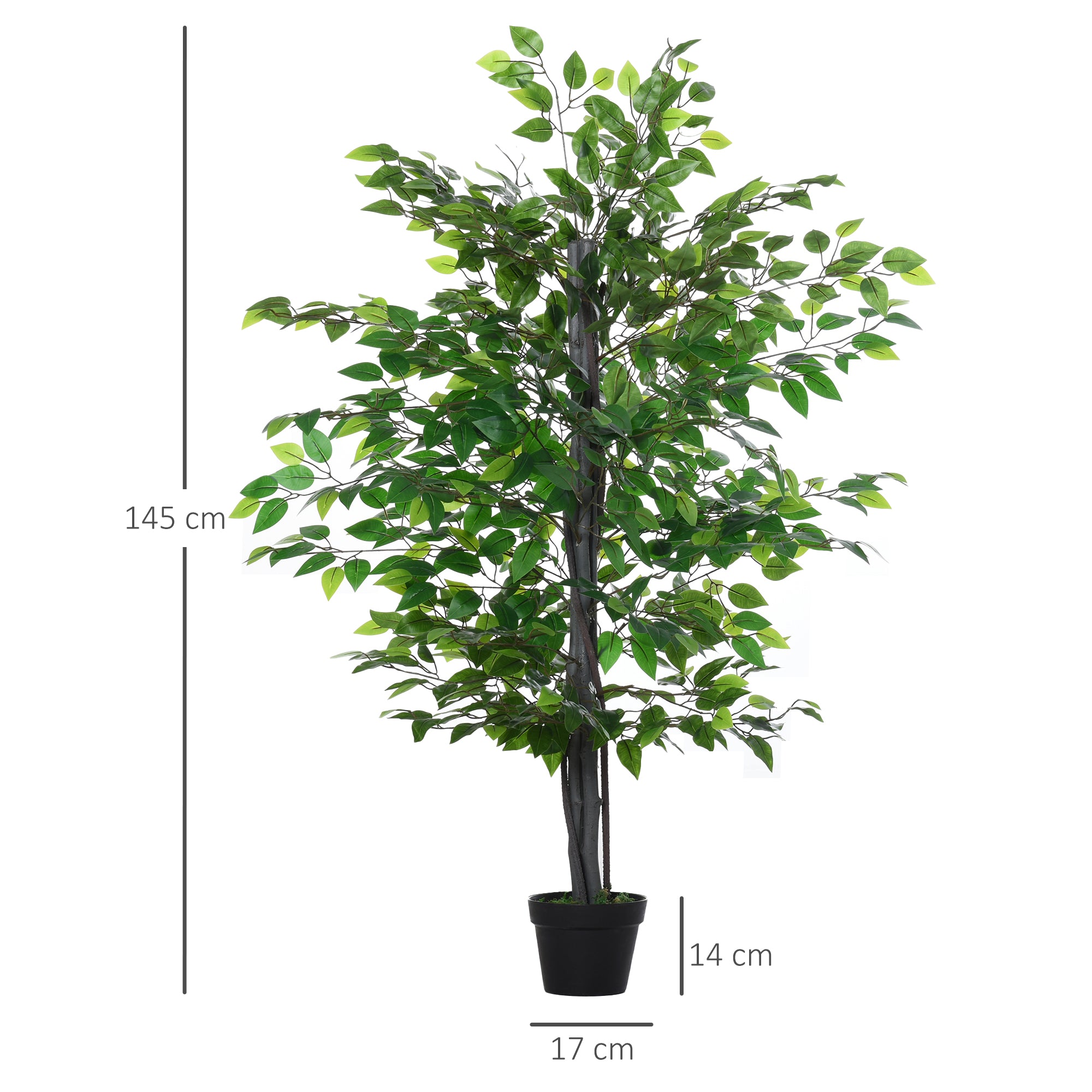 Planta Artificial Ficus com 145 cm de Altura e Vaso - Verde
