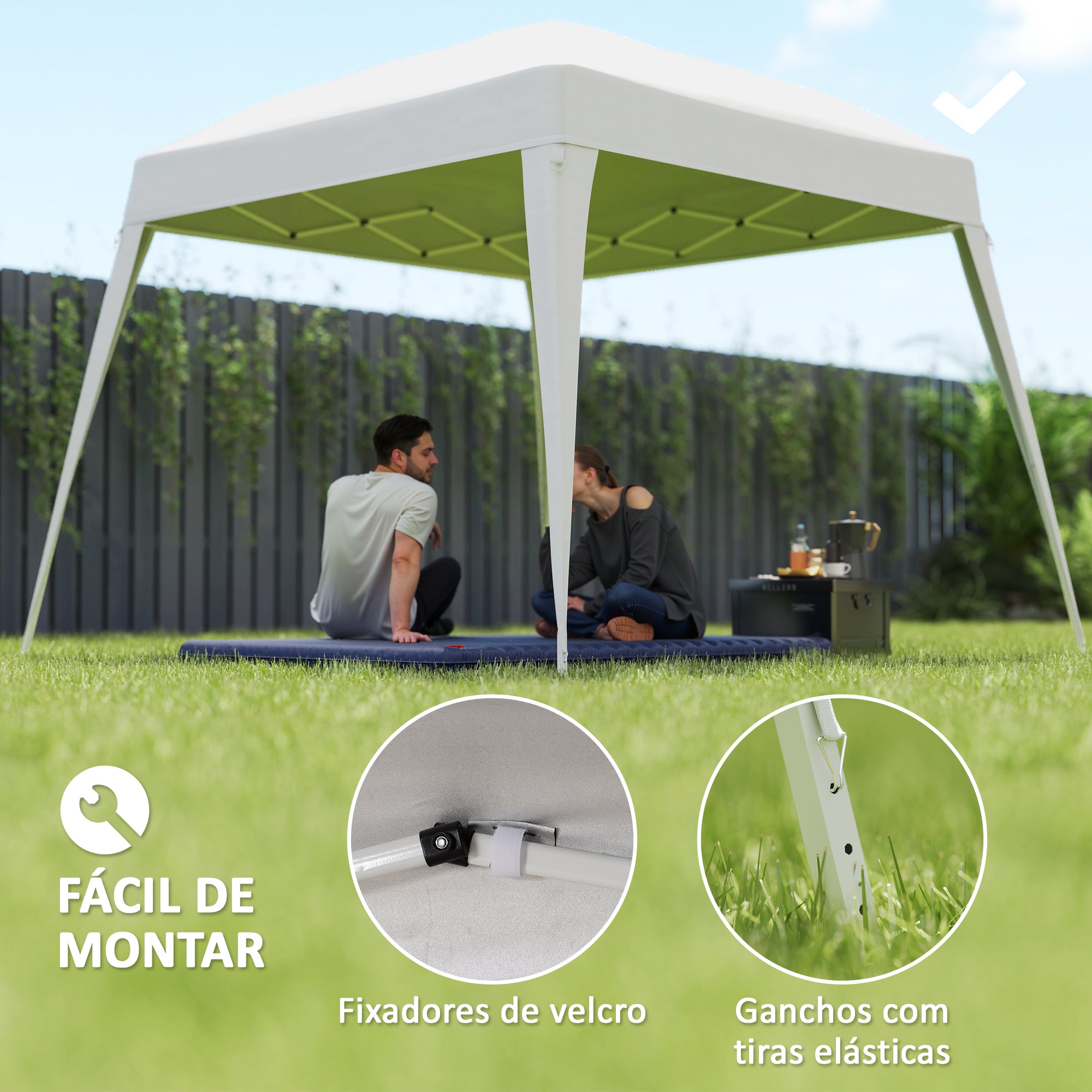 Toldo de Substituição 300x300 cm Branco