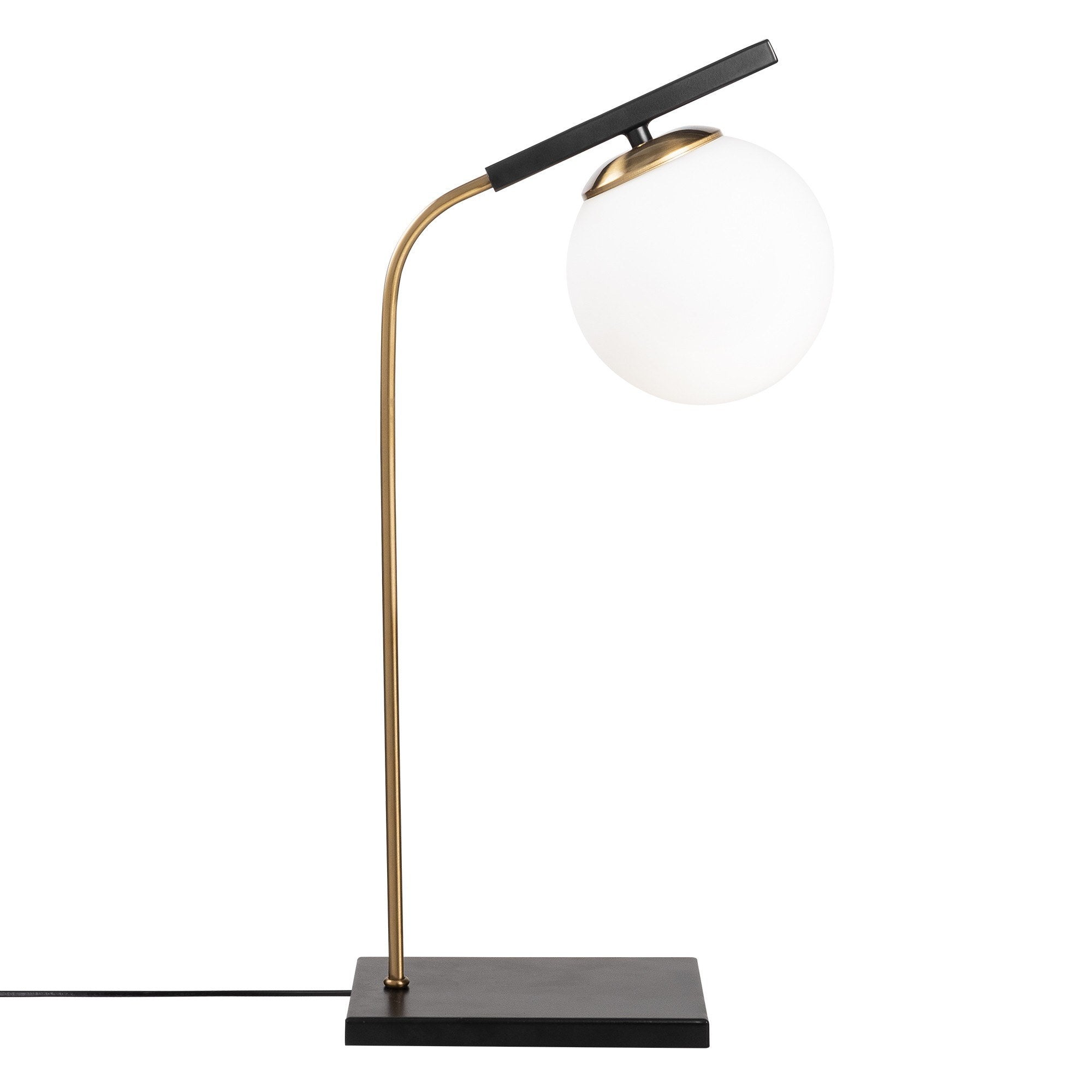 Candeeiro de Mesa Elegante de Metal com Tampa de Vidro, 15 x 26 cm, Altura 55 cm | Acabamento Dourado e Preto, Soquete E27, Potência Máxima de 40 W, Cabo de 200 cm | Iluminação Elegante para Casa e Escritório
