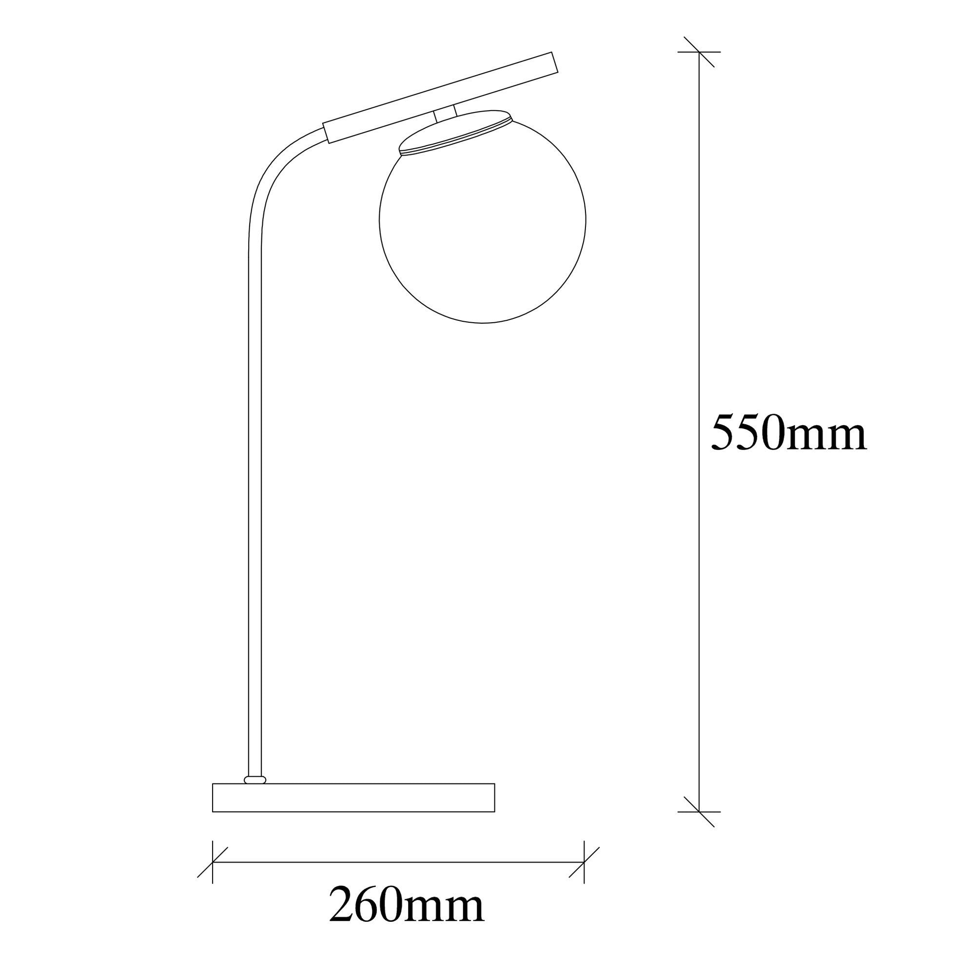 Candeeiro de Mesa Elegante de Metal com Tampa de Vidro, 15 x 26 cm, Altura 55 cm | Acabamento Dourado e Preto, Soquete E27, Potência Máxima de 40 W, Cabo de 200 cm | Iluminação Elegante para Casa e Escritório