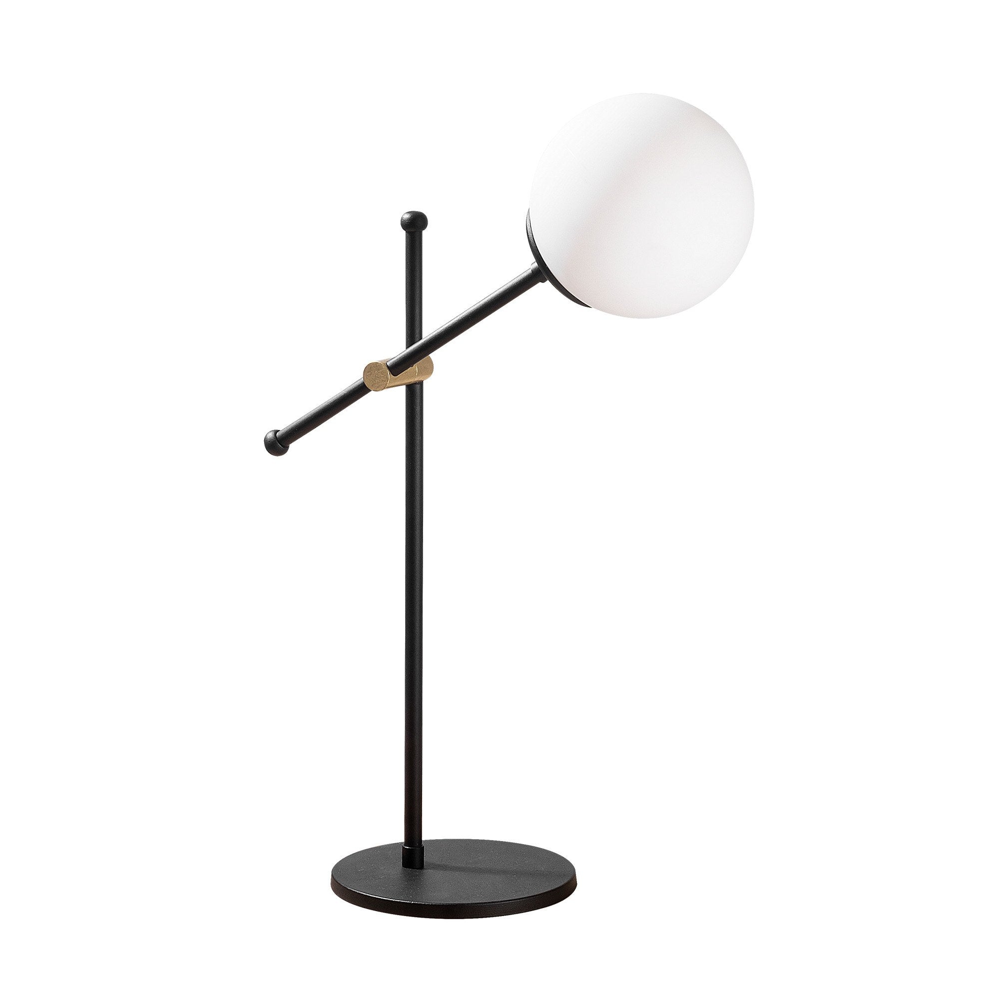 Candeeiro de Mesa Elegante Preta, Corpo de Metal com Tampa de Vidro, 76 cm de Altura, 15 cm de Diâmetro | Interruptor Liga/Desliga, Soquete E27, Cabo de 250 cm | Iluminação Elegante para Casa e Escritório