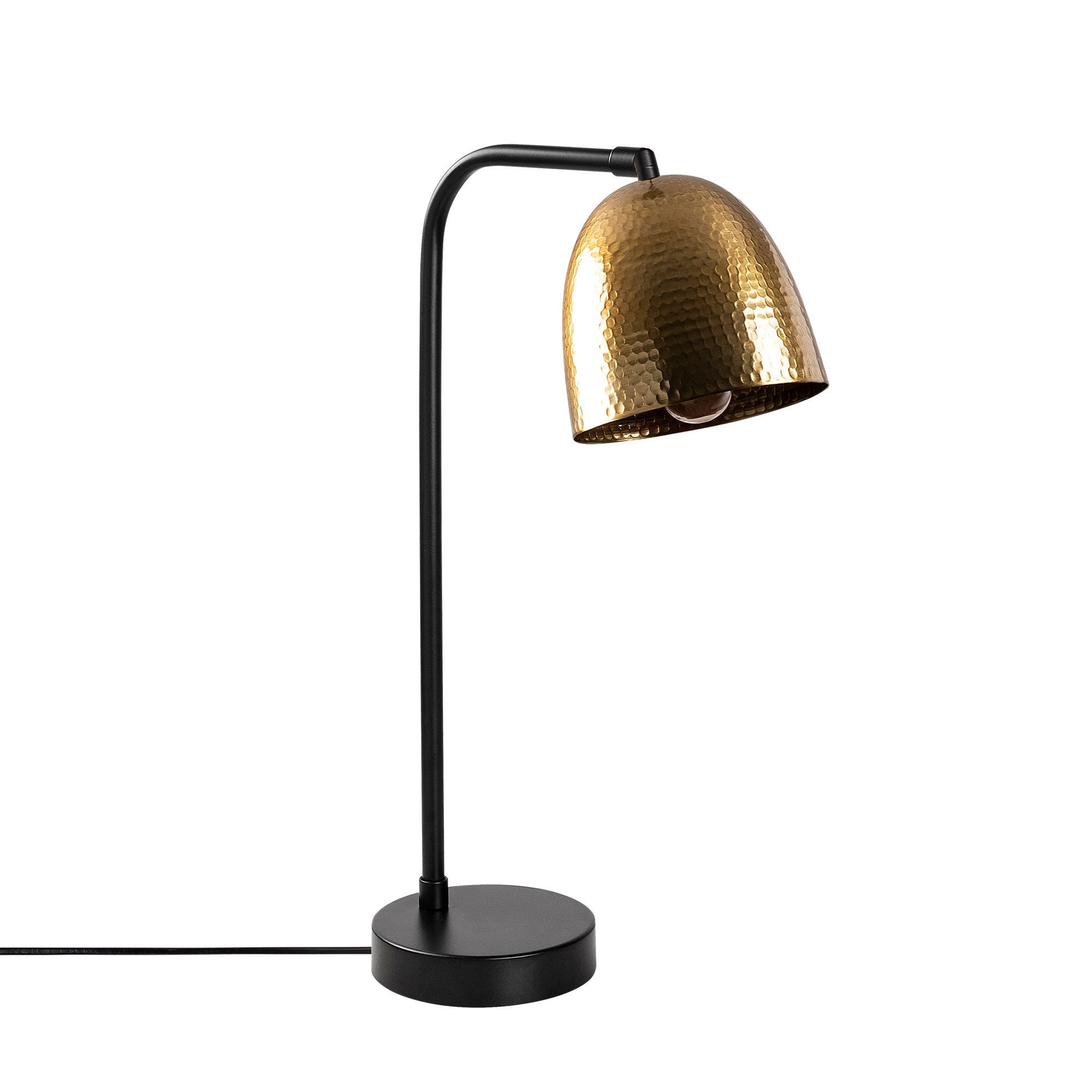 Candeeiro de Mesa Elegante com Corpo em Metal, Acabamento Preto e Vintage, 52 cm de Altura | Soquete E27, 40 W Máx., Cabo de 250 cm | Iluminação Elegante para Casa e Escritório