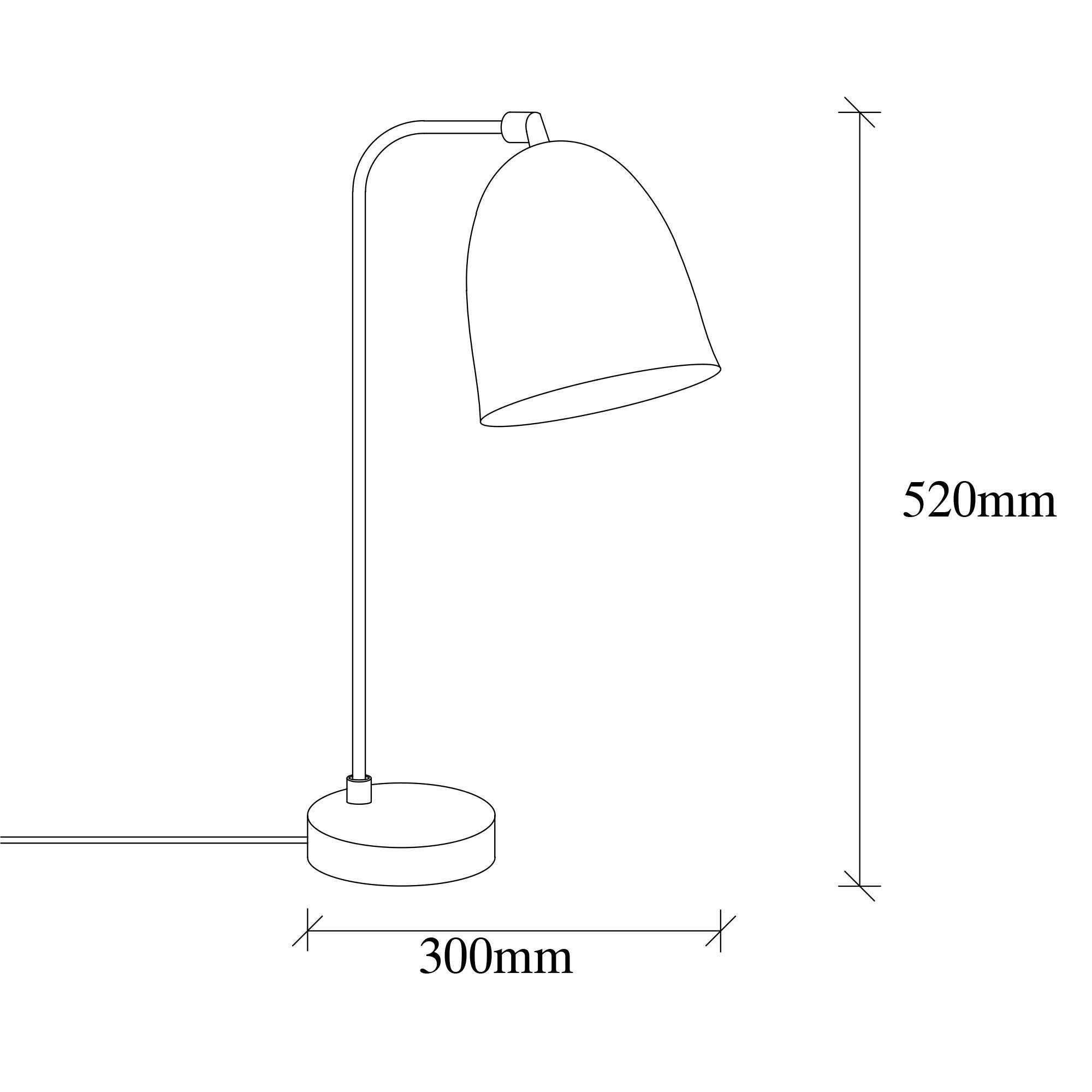 Candeeiro de Mesa Elegante com Corpo em Metal, Acabamento Preto e Vintage, 52 cm de Altura | Soquete E27, 40 W Máx., Cabo de 250 cm | Iluminação Elegante para Casa e Escritório