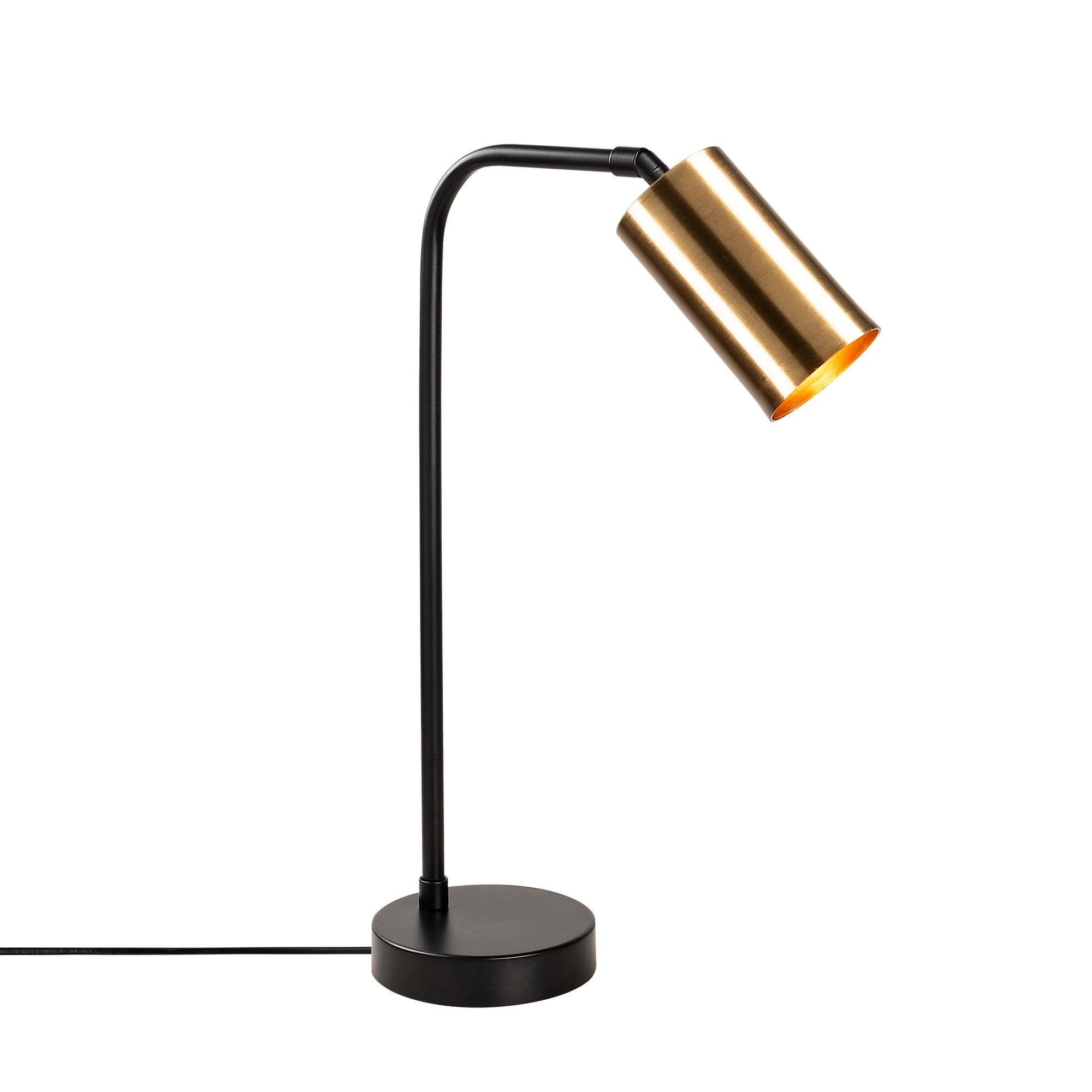 Candeeiro de Mesa Elegante com Corpo de Metal, 52 cm de Altura, Acabamento Preto e Vintage | Soquete E27, Potência Máxima de 40 W, Cabo de 200 cm | Ideal para Decoração de Casa e Escritório