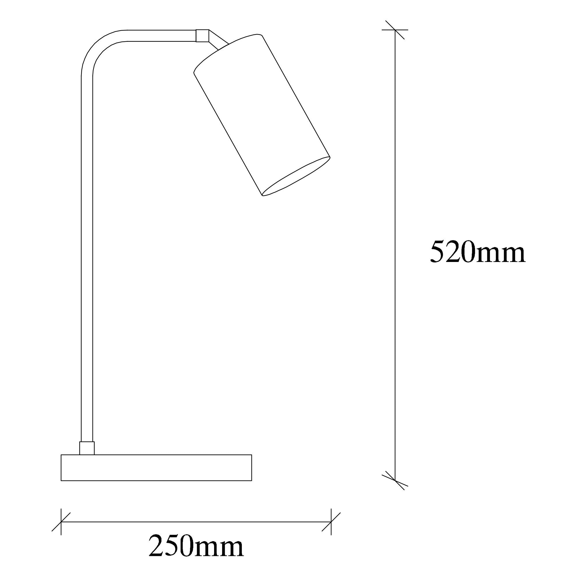 Candeeiro de Mesa Elegante com Corpo de Metal, 52 cm de Altura, Acabamento Preto e Vintage | Soquete E27, Potência Máxima de 40 W, Cabo de 200 cm | Ideal para Decoração de Casa e Escritório