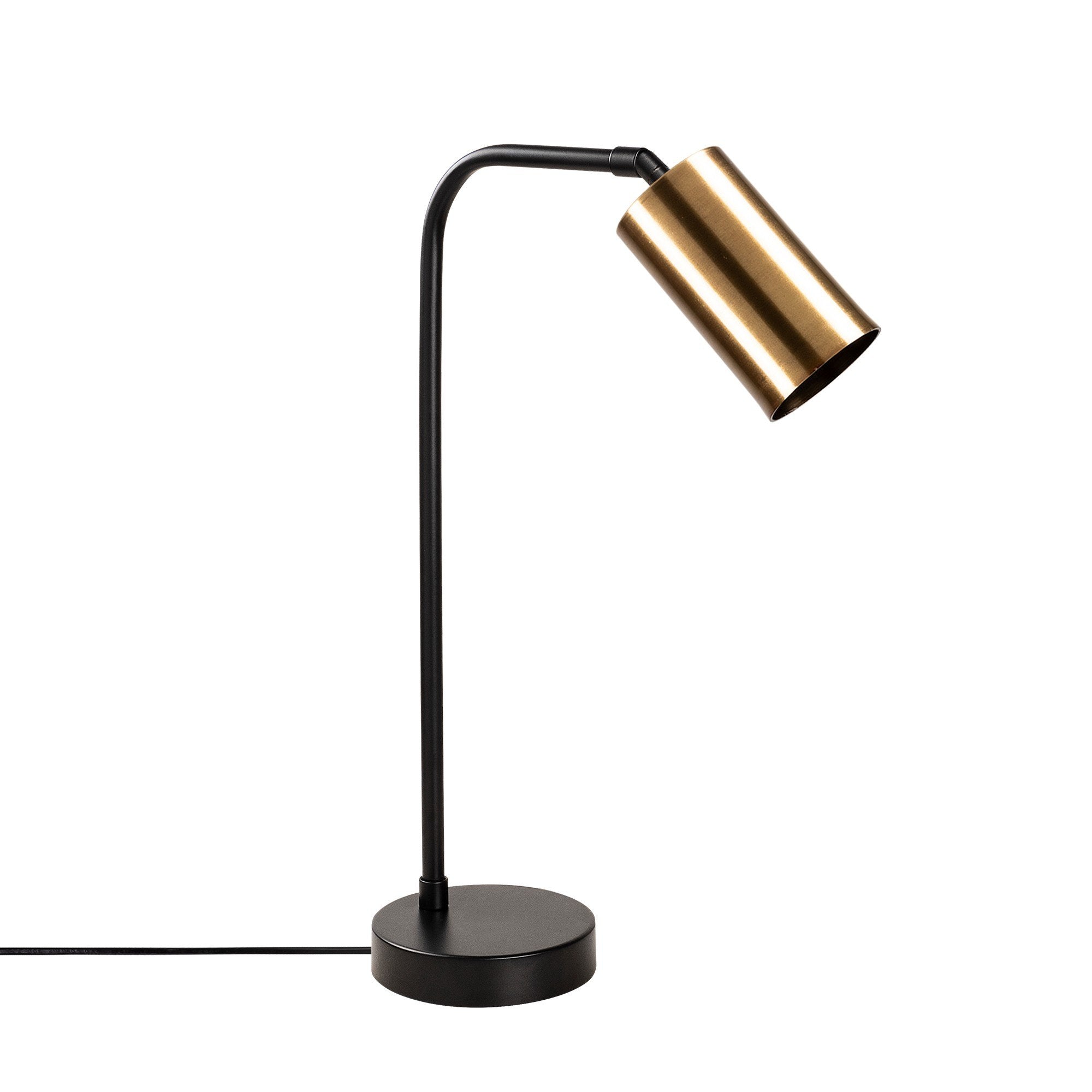Candeeiro de Mesa Elegante com Corpo de Metal, 52 cm de Altura, Acabamento Preto e Vintage | Soquete E27, Potência Máxima de 40 W, Cabo de 200 cm | Ideal para Decoração de Casa e Escritório