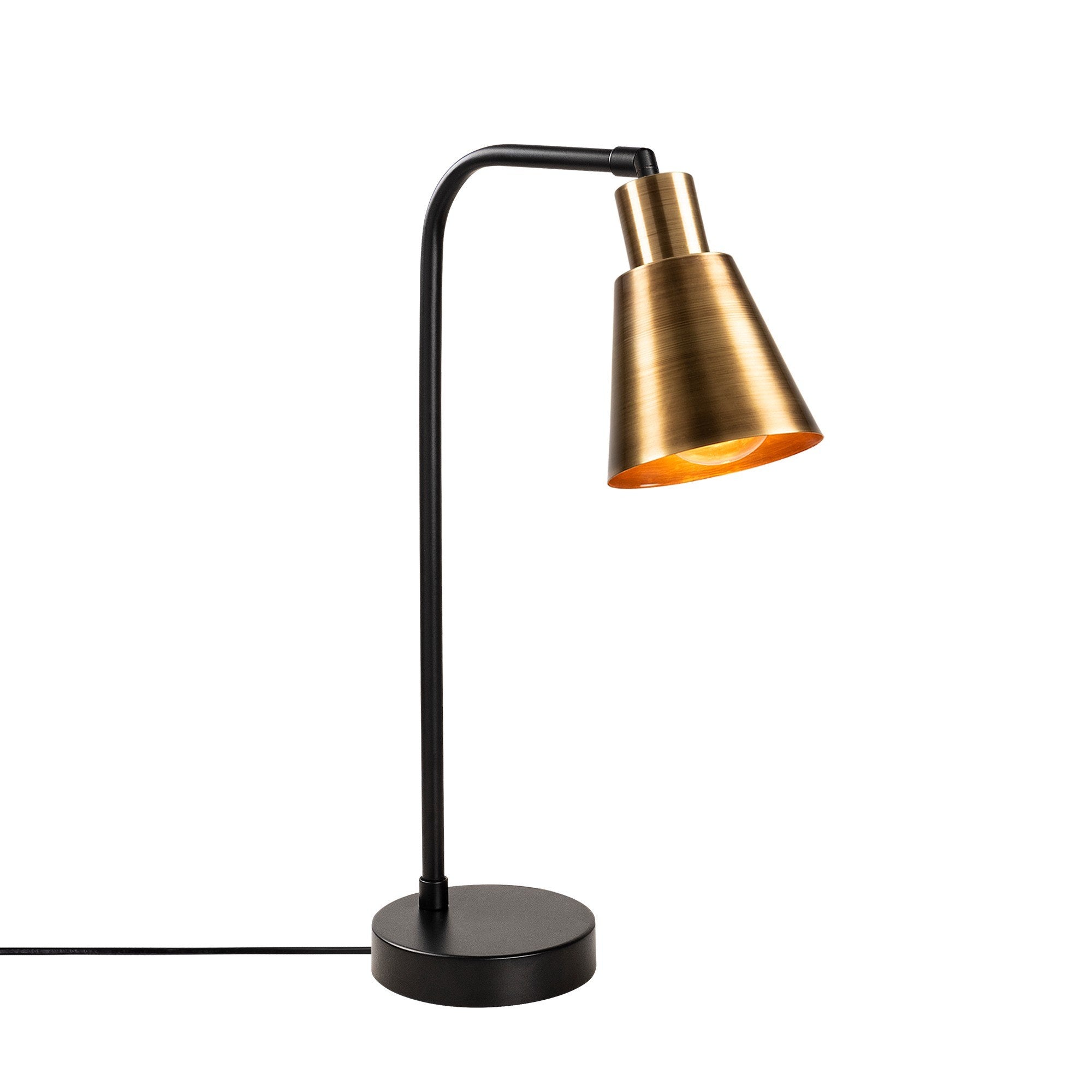 Candeeiro de Mesa Elegante com Corpo em Metal, 52 cm de Altura, Acabamento Preto e Vintage | Soquete E27, 40 W Máx., Cabo de 200 cm | Ideal para Decoração de Casa e Escritório