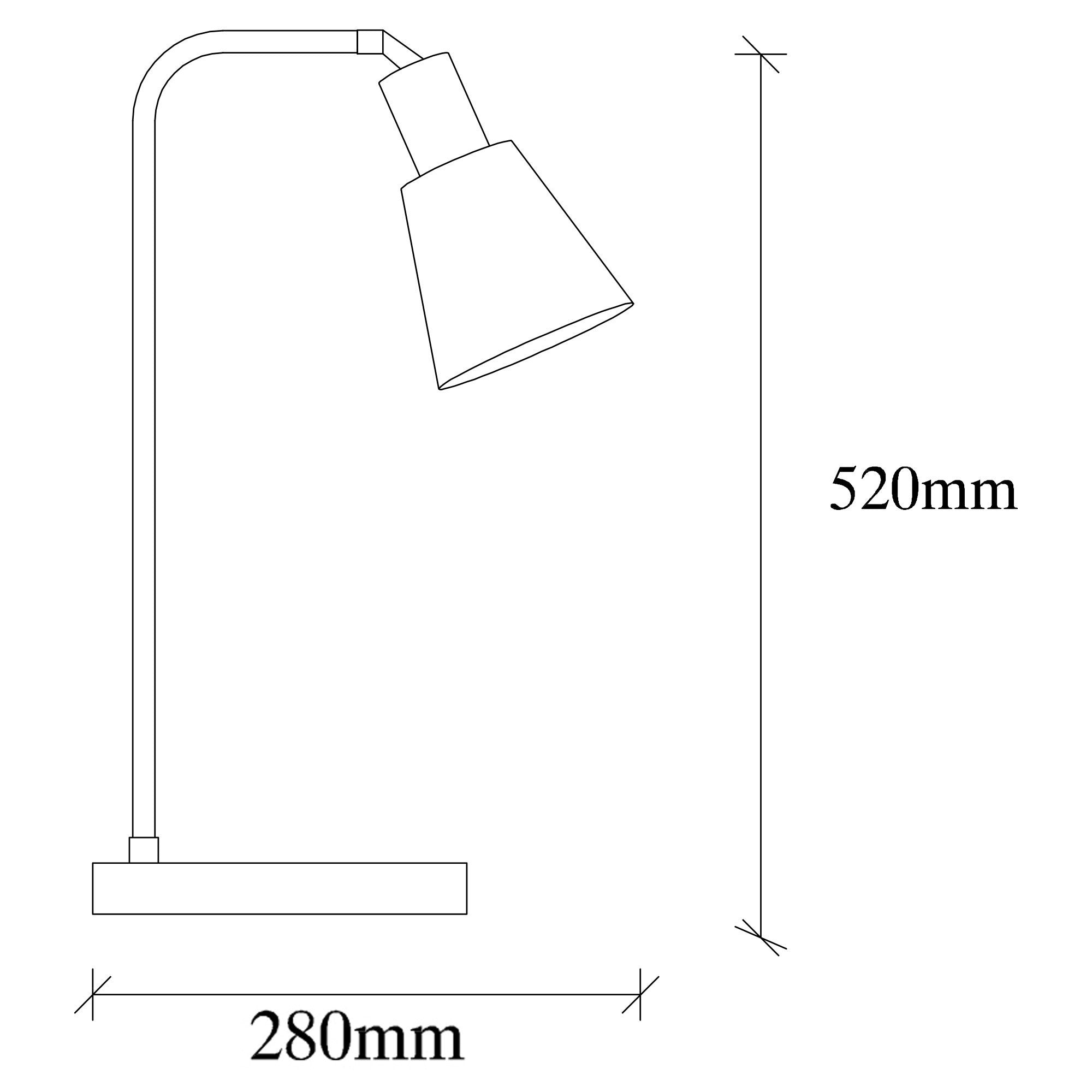 Candeeiro de Mesa Elegante com Corpo em Metal, 52 cm de Altura, Acabamento Preto e Vintage | Soquete E27, 40 W Máx., Cabo de 200 cm | Ideal para Decoração de Casa e Escritório