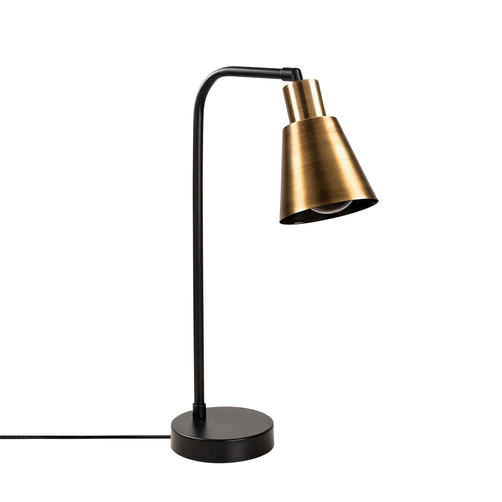 Candeeiro de Mesa Elegante com Corpo em Metal, 52 cm de Altura, Acabamento Preto e Vintage | Soquete E27, 40 W Máx., Cabo de 200 cm | Ideal para Decoração de Casa e Escritório