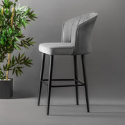 Conjunto de bancos de bar (4 peças) – 52cm x 97cm x 42cm – Cinza e Preto – Painéis de partículas