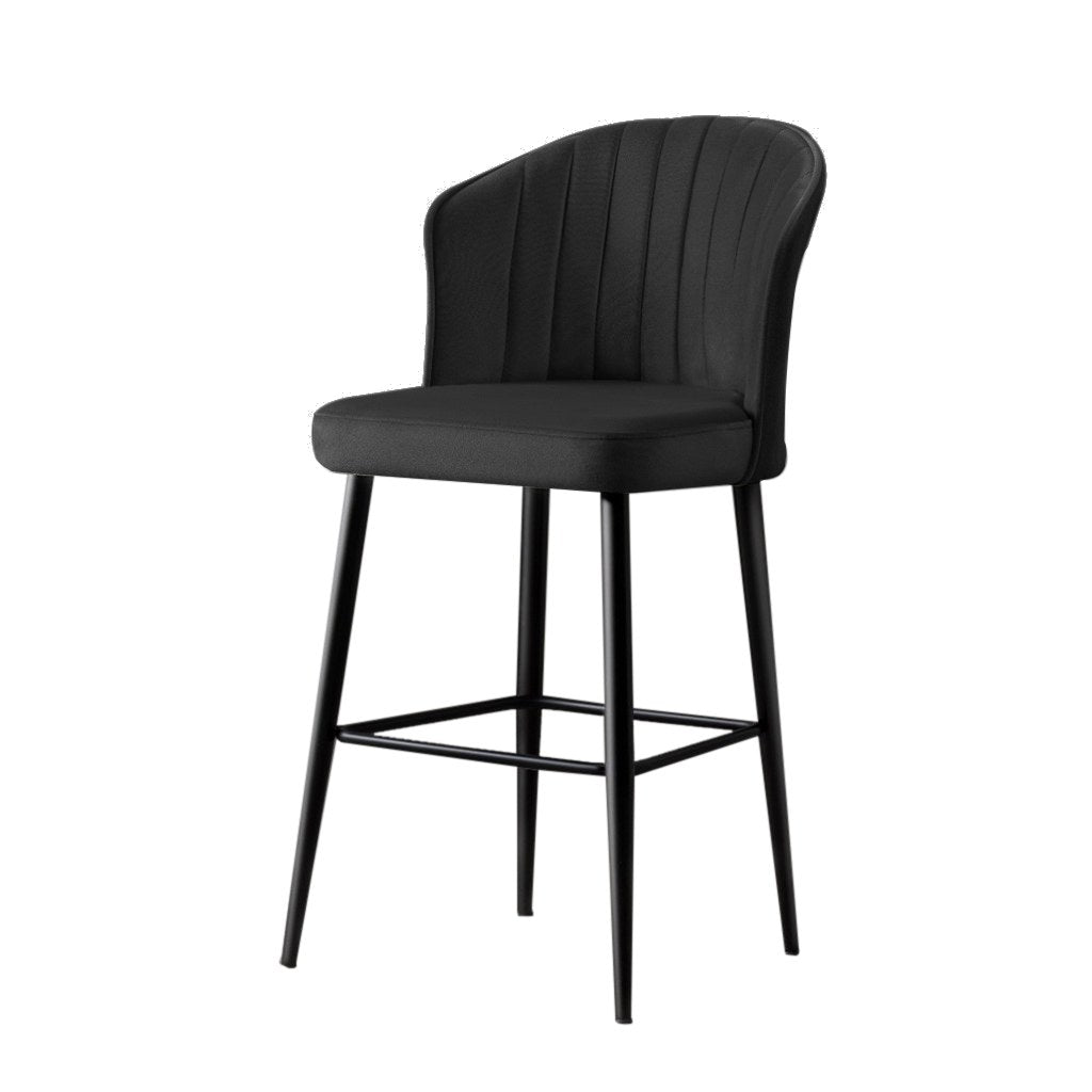 Conjunto de bancos de bar – 52 x 97 x 42 cm – Preto – Painéis de partículas revestidos de melamina
